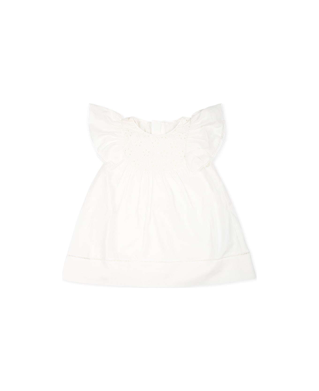 Chloé White Suit For Baby Girl With Logo - Ivory