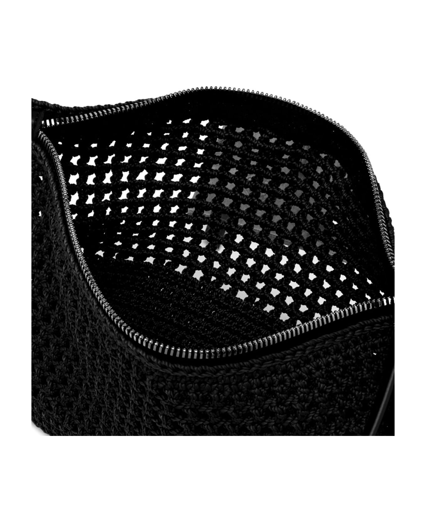 Gianni Chiarini Black Victoria Clutch Bag In Crochet Fabric - NERO クラッチバッグ