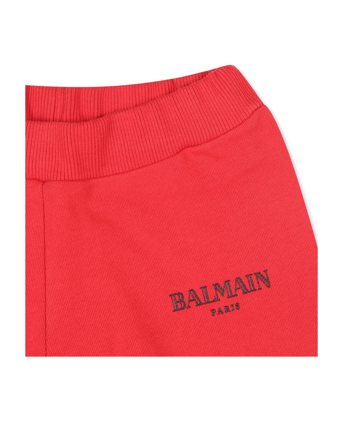 Balmain Red Trousers For Babykids With Logo - Red