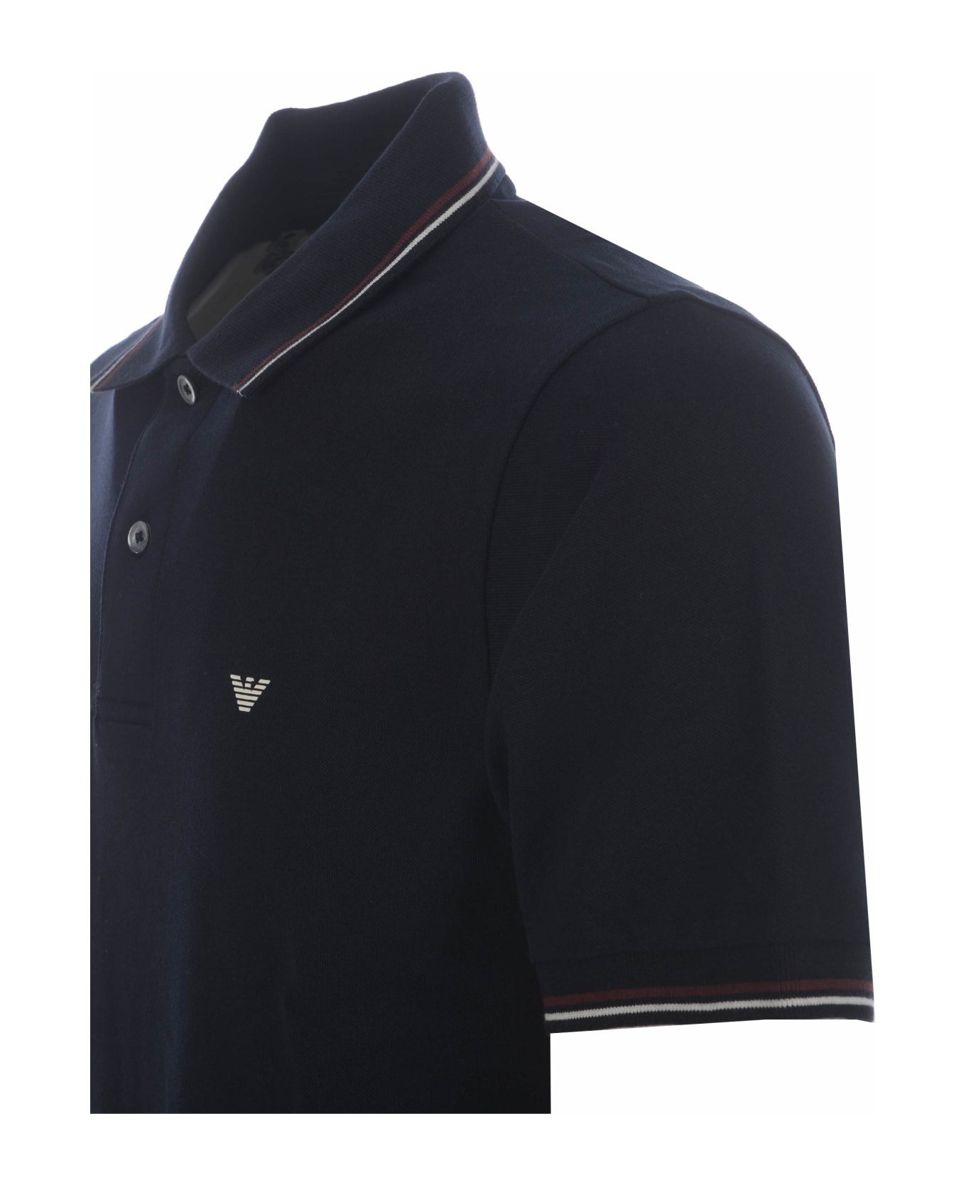 Emporio Armani Polo Shirt Emporio Armani In Stretch Piqué - Blu