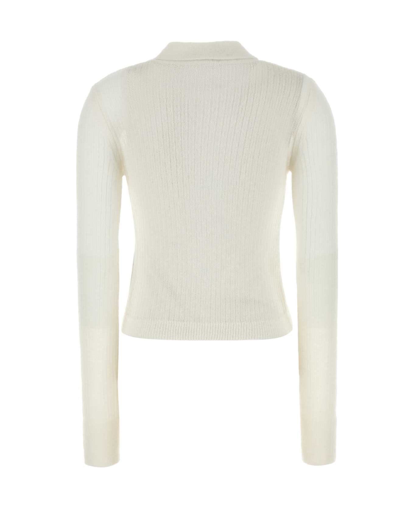 Cecilie Bahnsen White Mohair Blend Jaki Cardigan - WHITE
