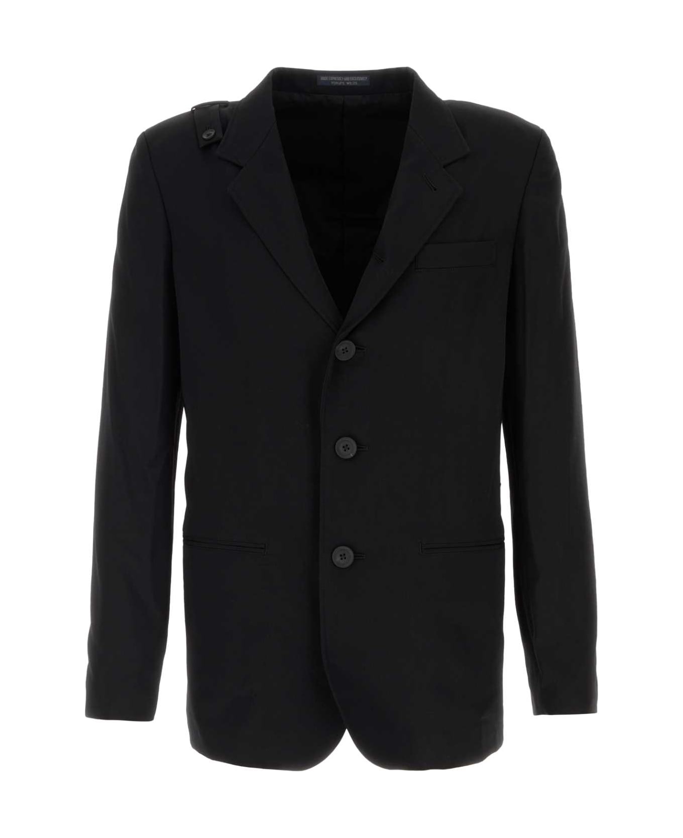 Yohji Yamamoto Black Wool Blazer - BLACK