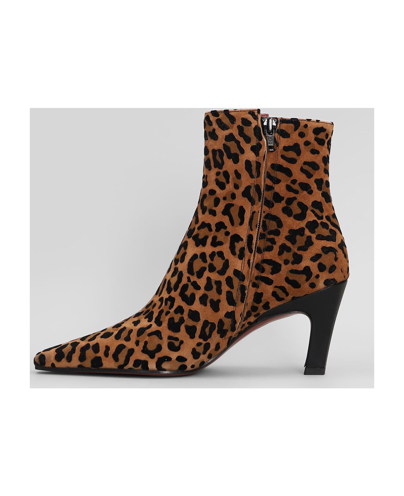 Roberto Festa Yanira High Heels Ankle Boots In Animalier Suede - Animalier