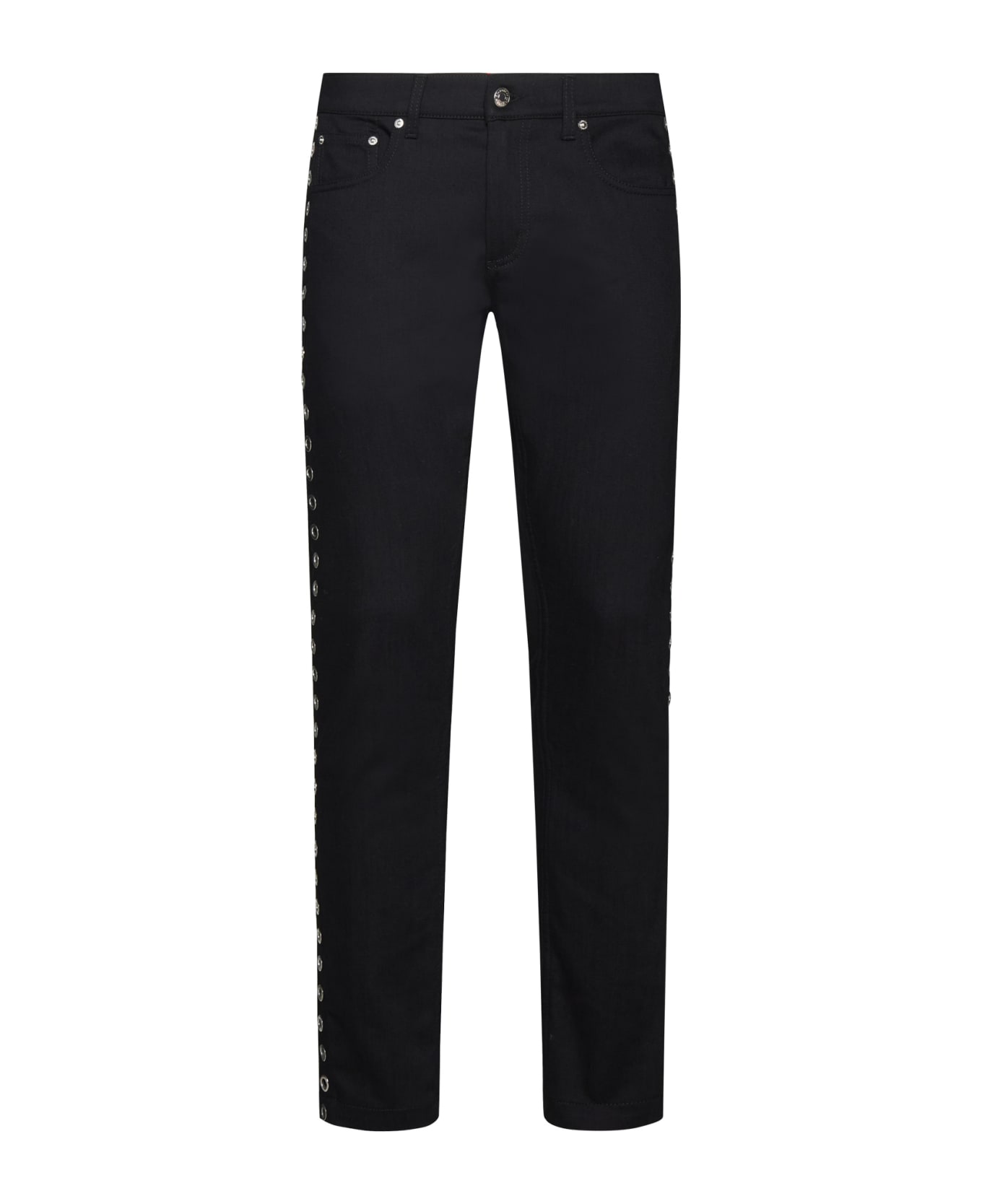 Alexander McQueen Jeans With Eyelits - Black ボトムス