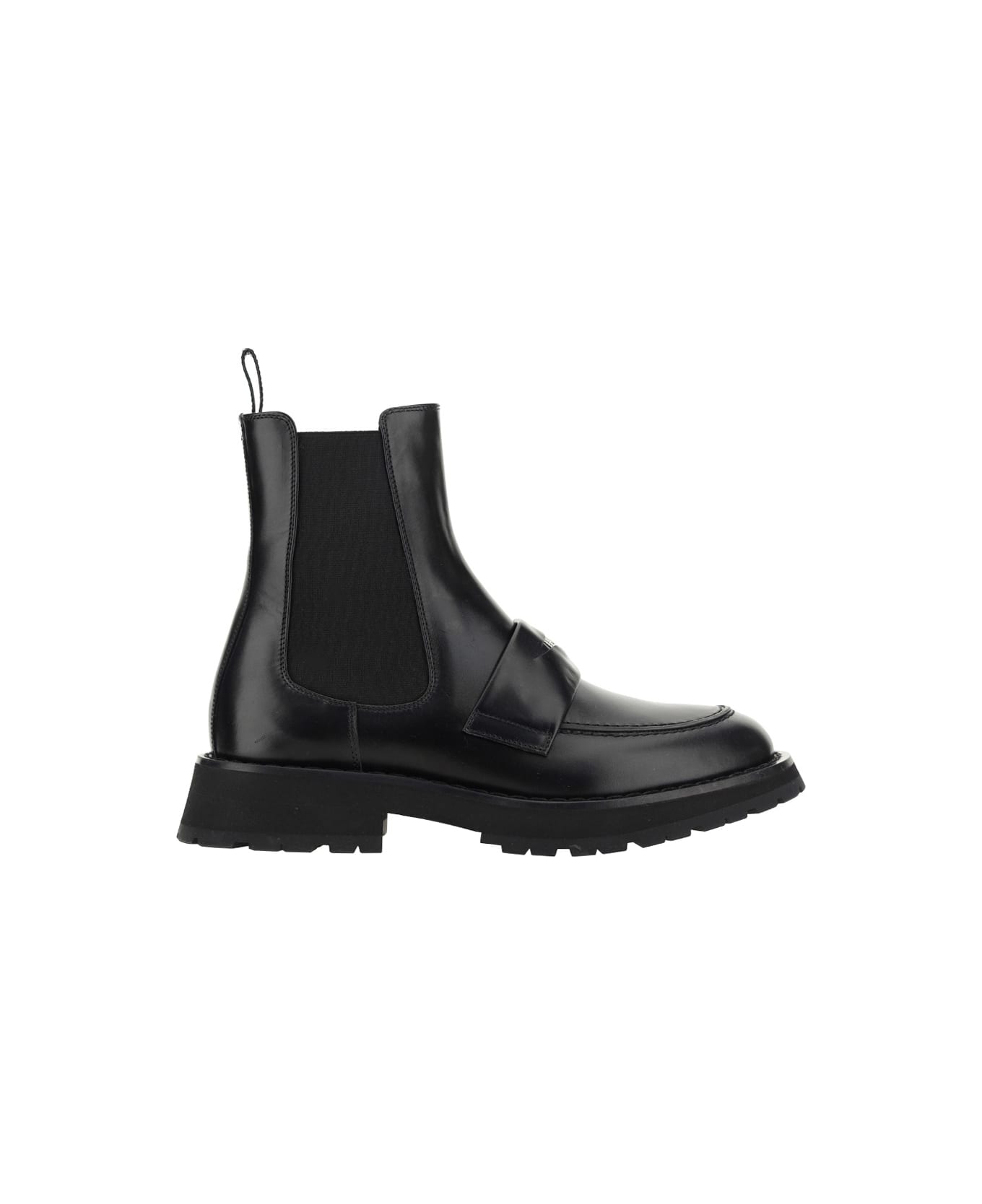 Alexander McQueen Ankle Boots - Black/black/silver