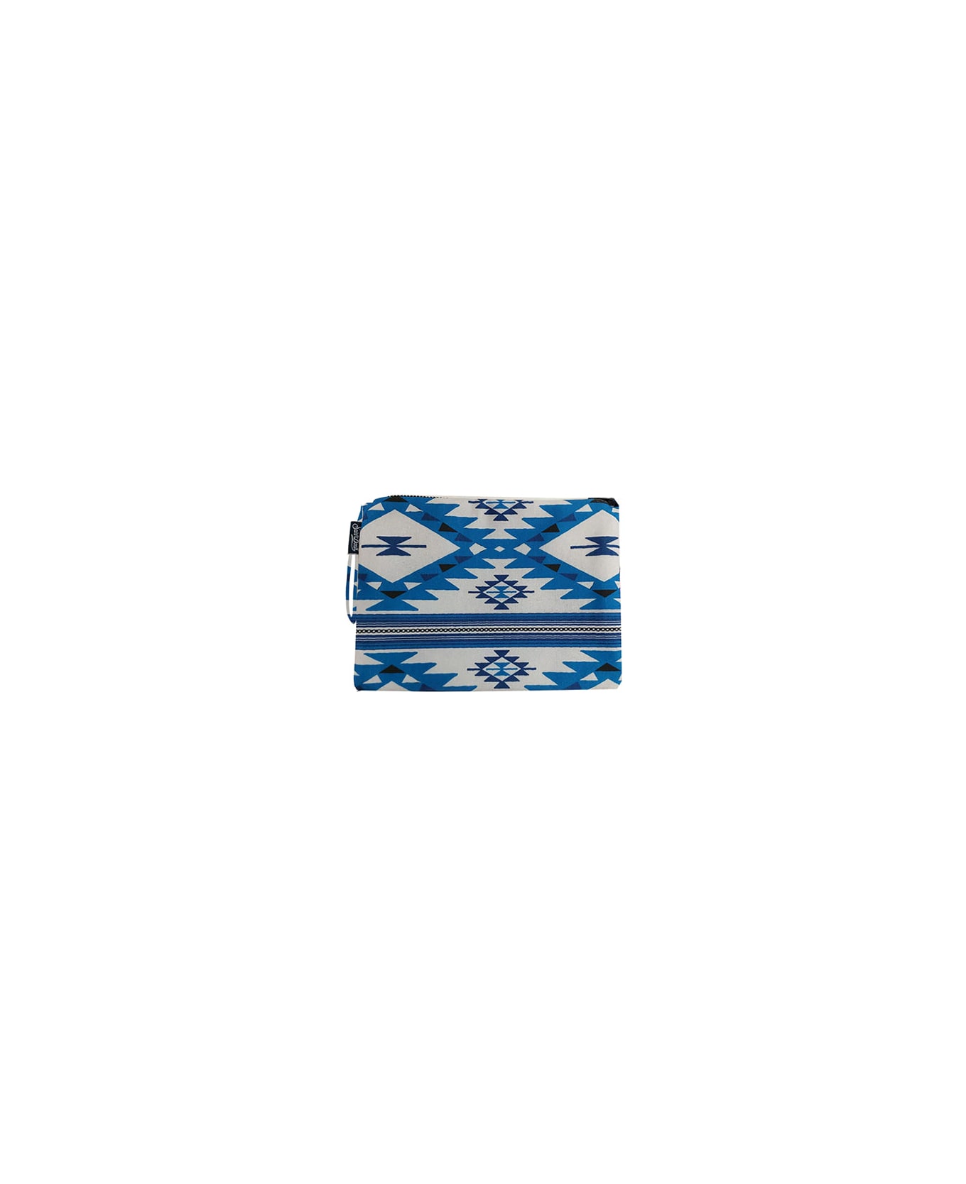 MC2 Saint Barth Keila Lycra Pochette With Glitter Aztec Print - BLUE