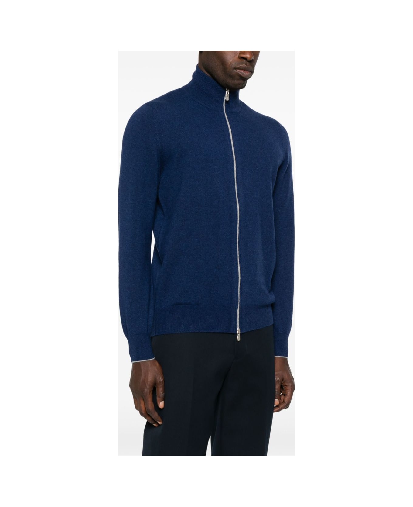 Brunello Cucinelli Cashmere Zipped Cardigan - Blue