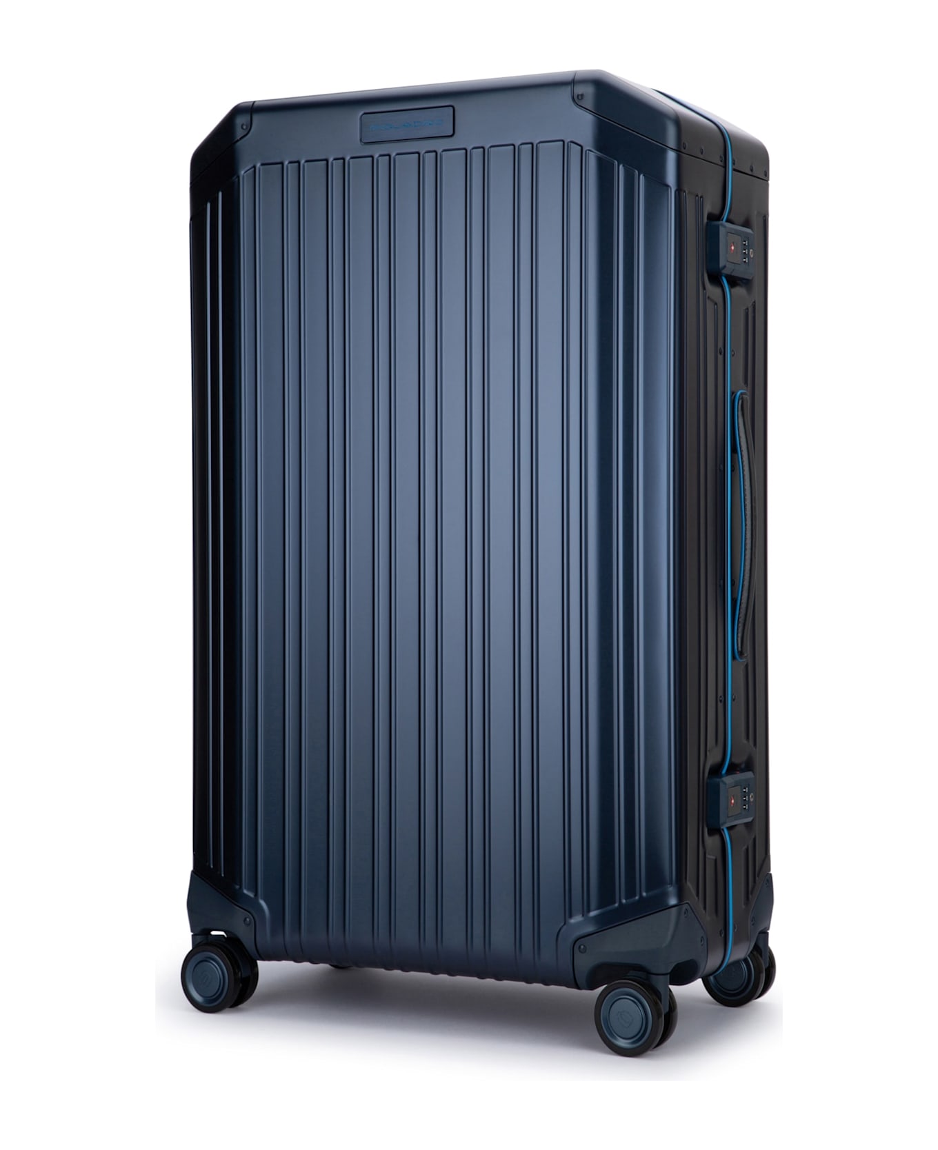 Piquadro Trolley Grande 4 Ruote In Alluminio E Pelle - BLU2