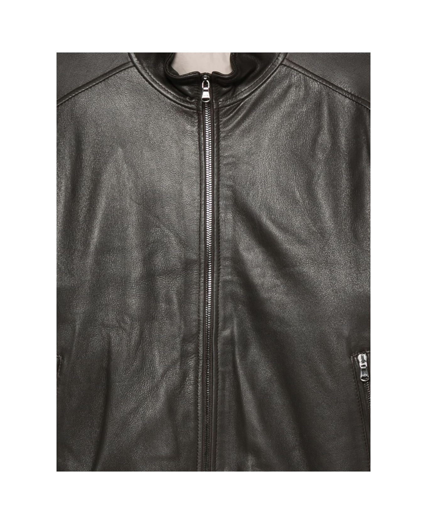 Barba Napoli Barba Padded Nappa Bomber Jacket - Black