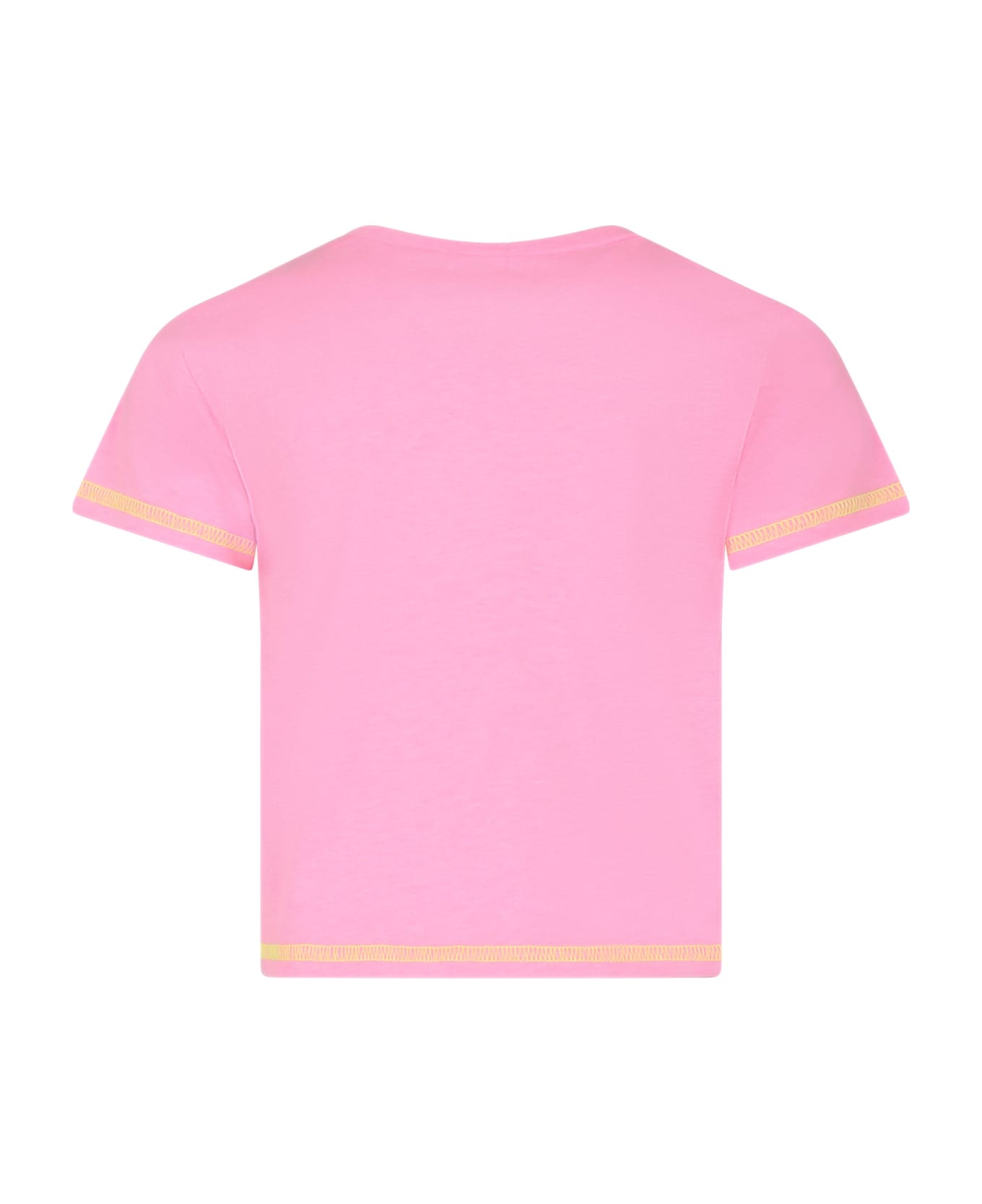Billieblush Fuchsia T-shirt For Girl With Logo And Heart - Fuchsia Tシャツ＆ポロシャツ