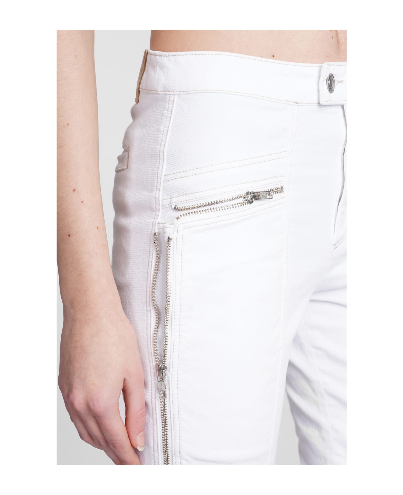 Isabel Marant Prezi Jeans In White Cotton - white
