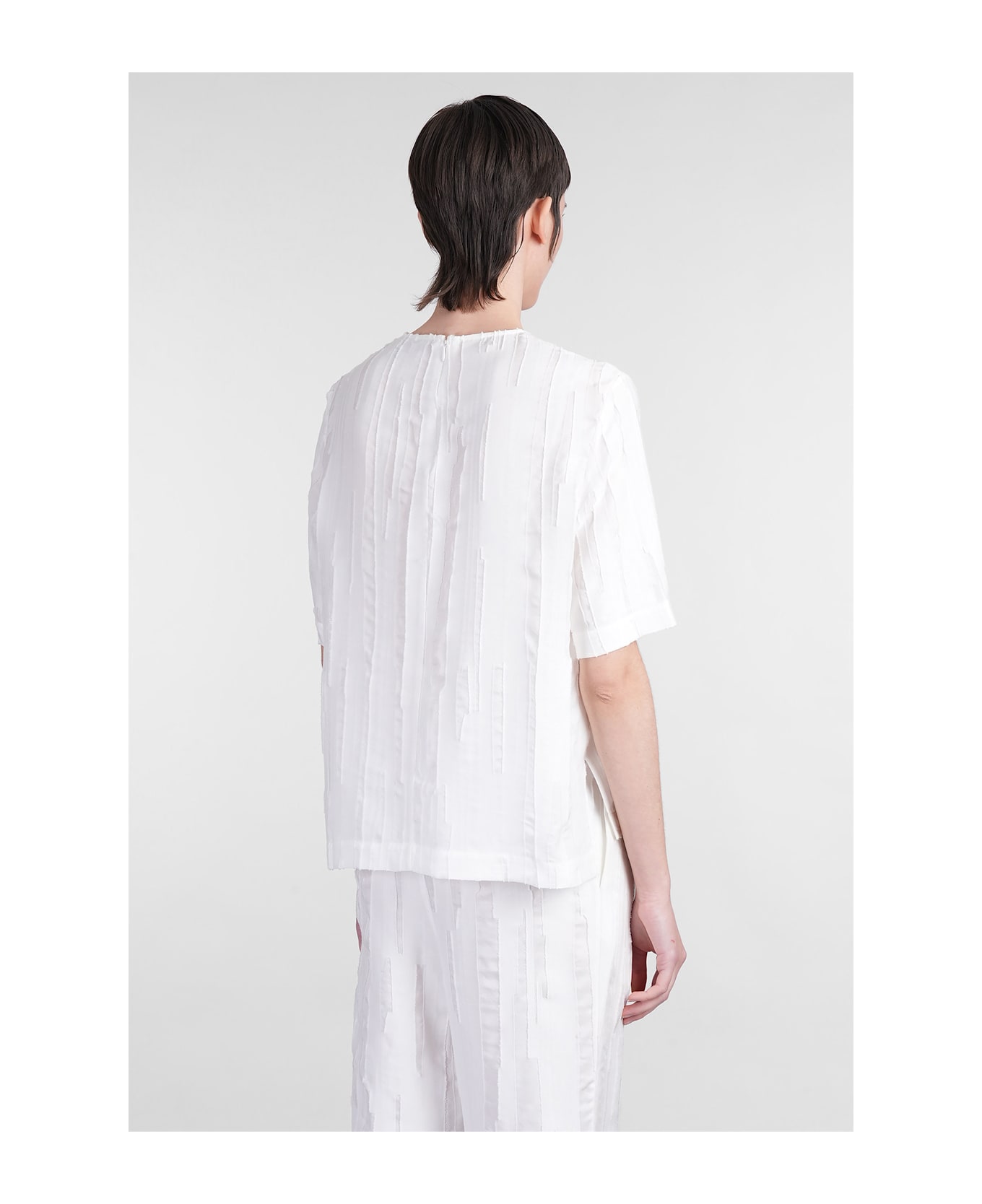 Loulou Studio Toba Blouse In White Silk - white