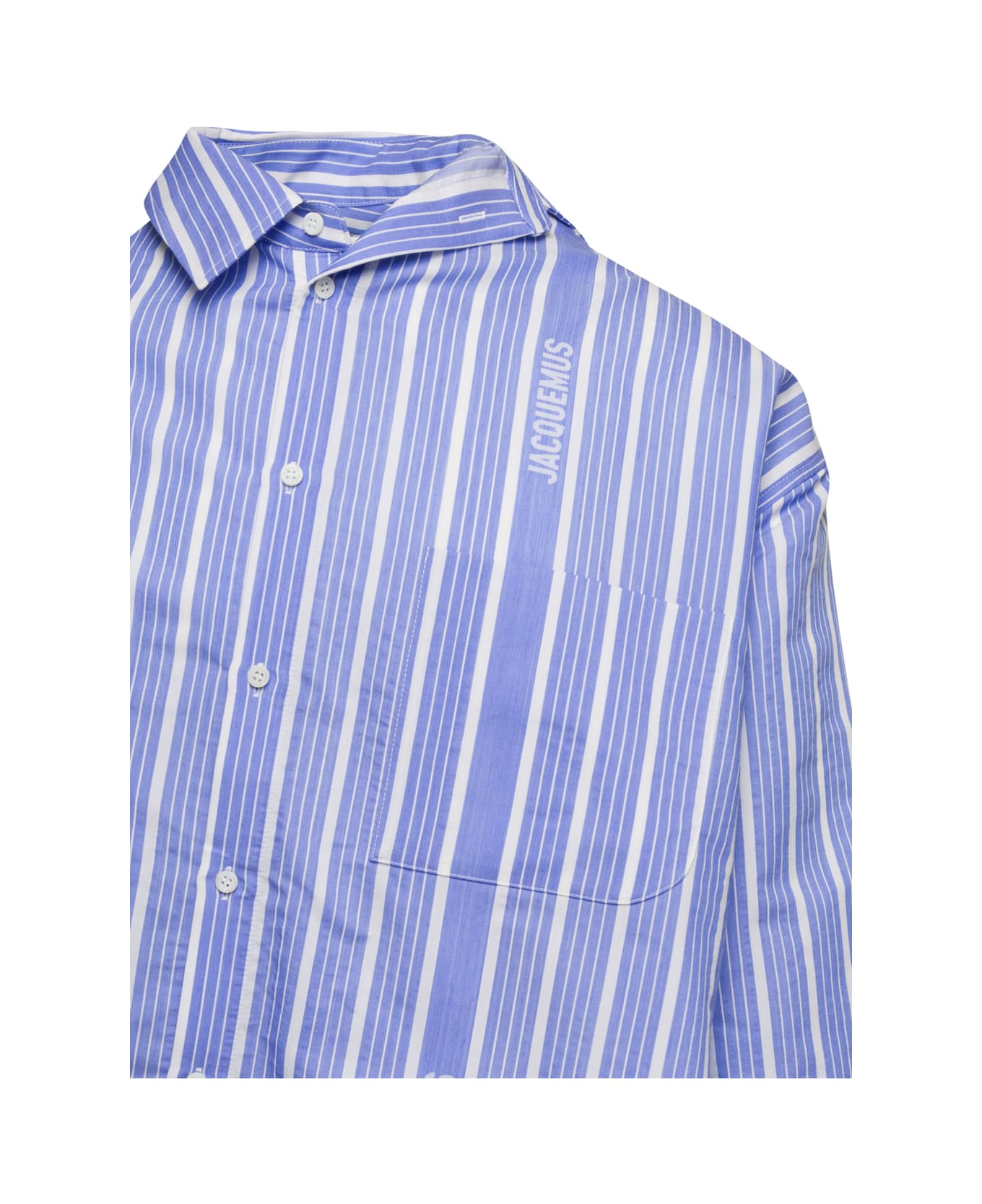 Jacquemus Cuadro Striped Silk-blend Shirt - Jcqud bus. lg stp blue/wh シャツ
