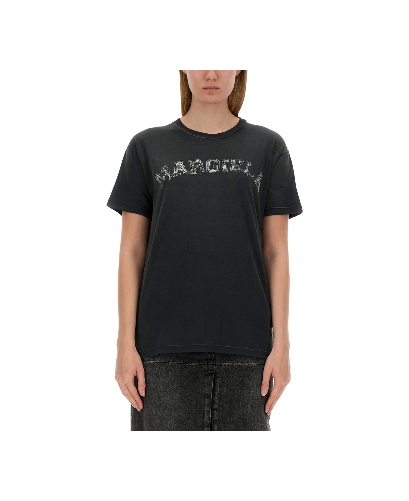 Maison Margiela T-shirt With Logo - BLACK