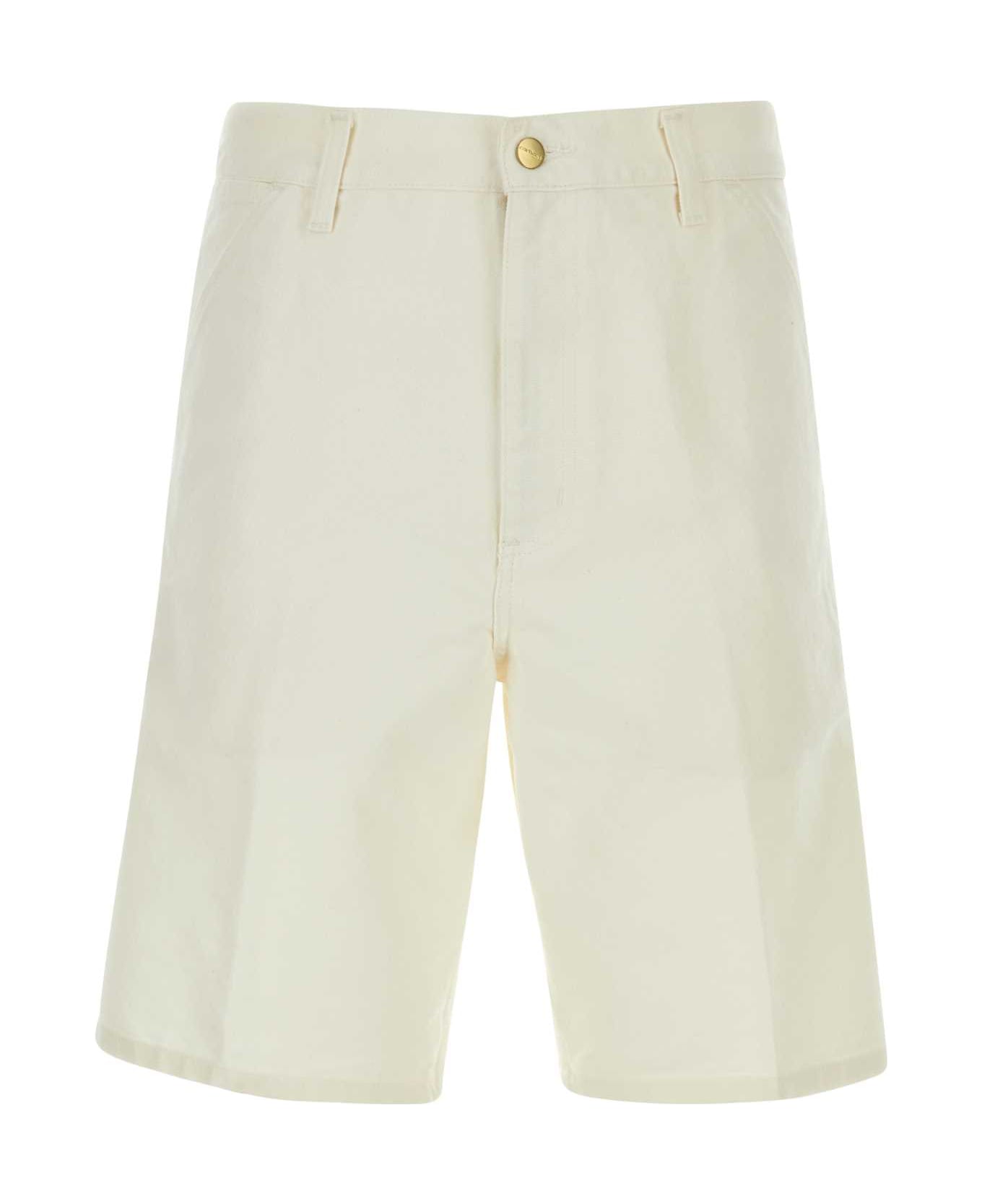 Carhartt White Cotton Single Knee Short - WAX
