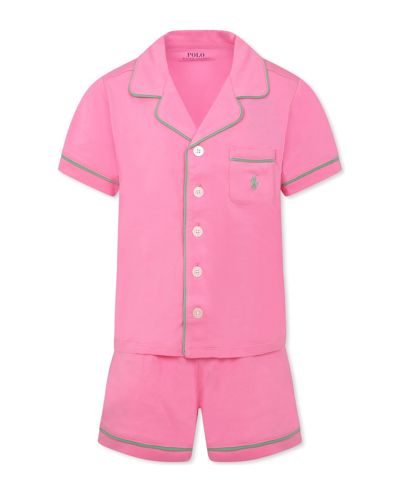Ralph Lauren Pink Pajamas For Girl With Horse - Pink