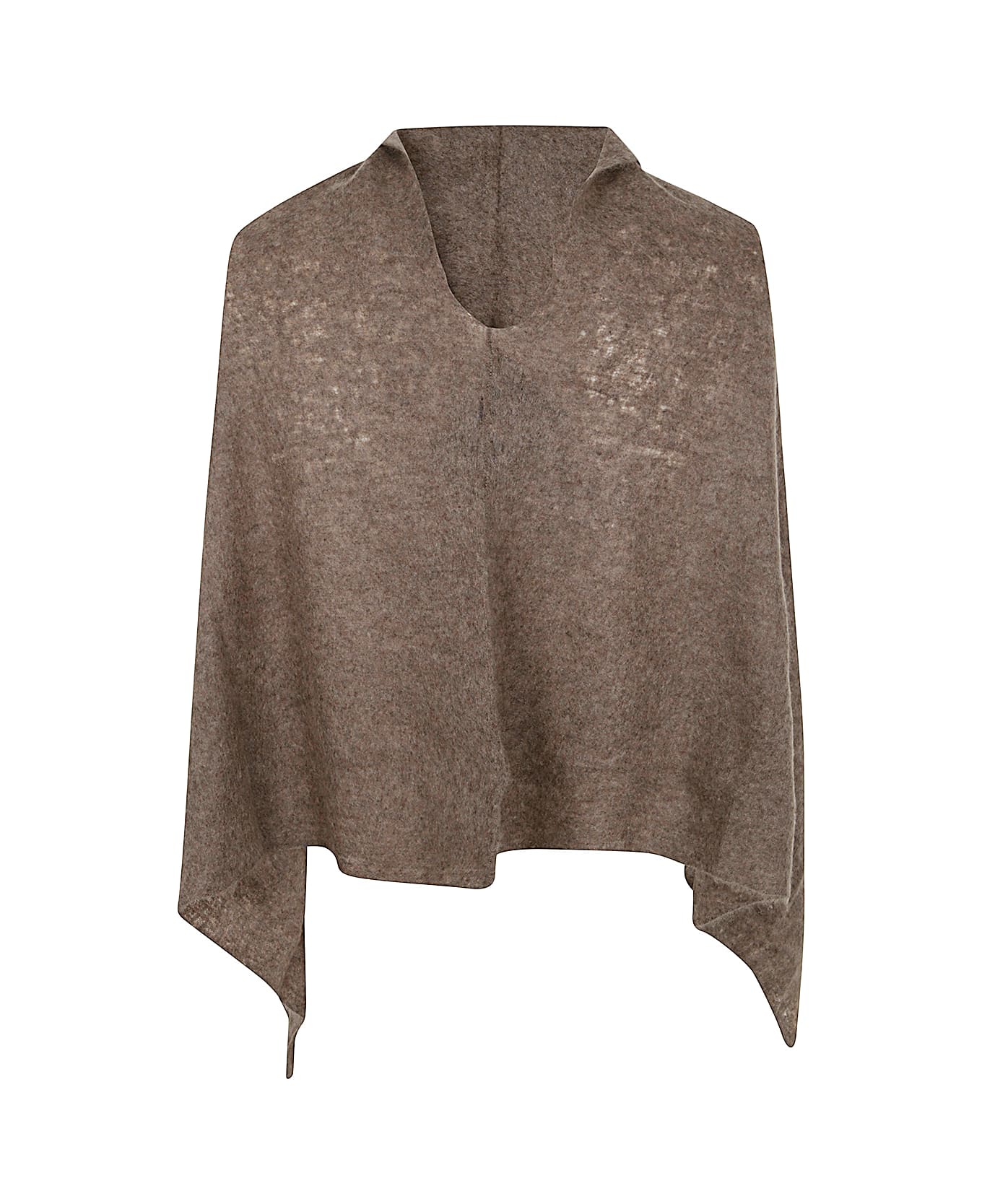 Mirror in the Sky Open Knitted Poncho - Coffee