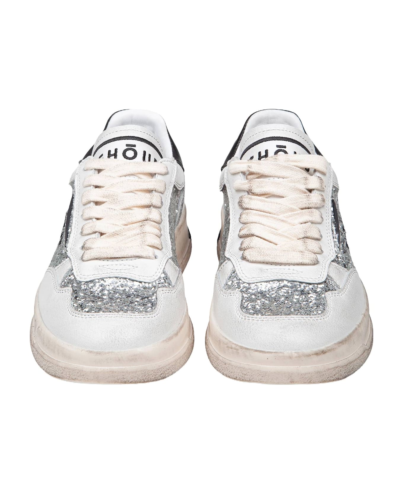 GHOUD Sneakers Tweener Low In Glitter Color Grey/gold - WHITE/SILVER