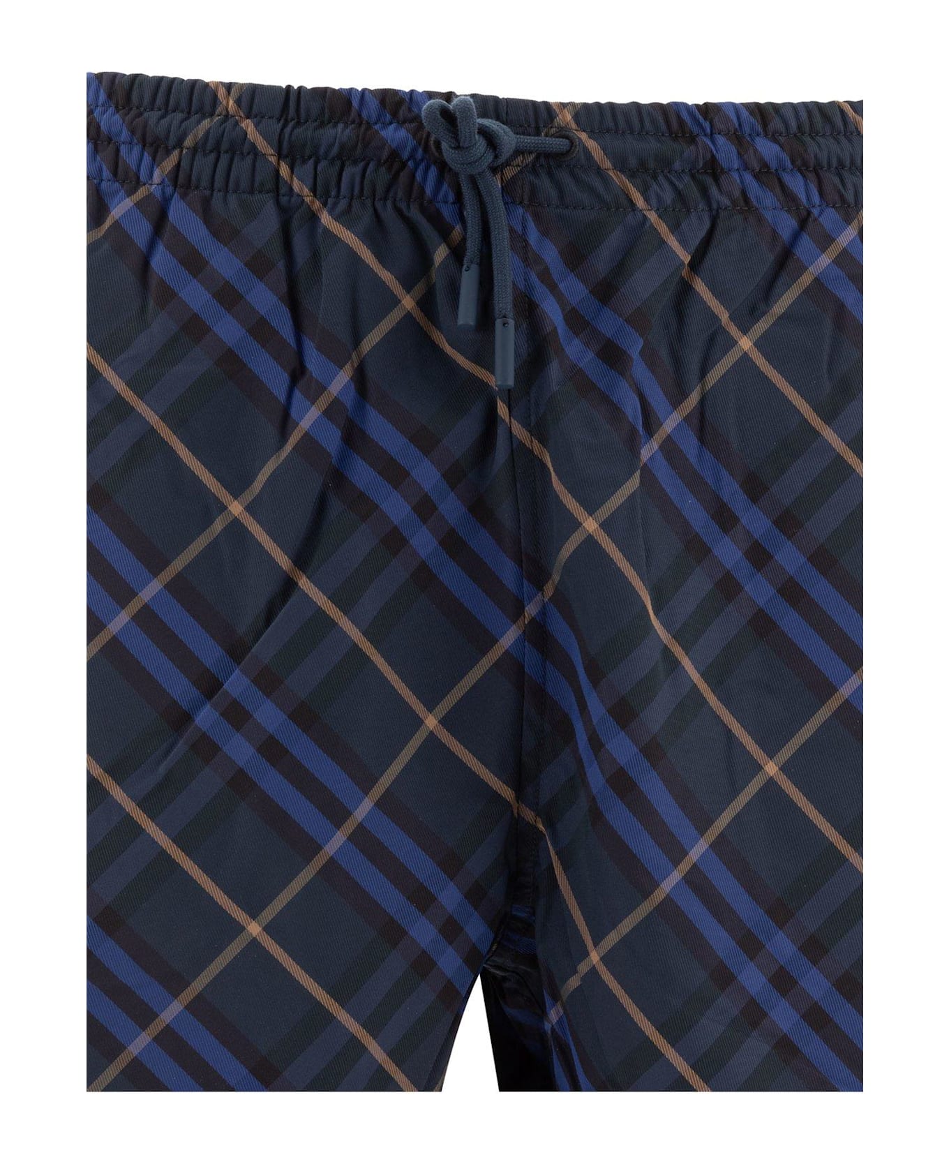 Burberry Checkered Drawstring Swim Shorts - Blu
