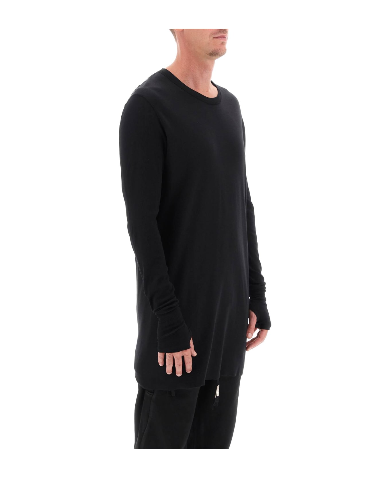 Boris Bidjan Saberi Long Sleeve Cotton Rib T-shirt - BLACK (Black) シャツ