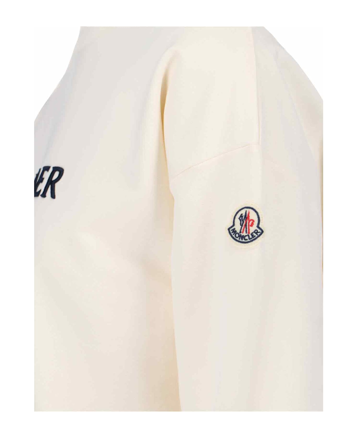 Moncler Logo Crewneck Sweatshirt - Cream
