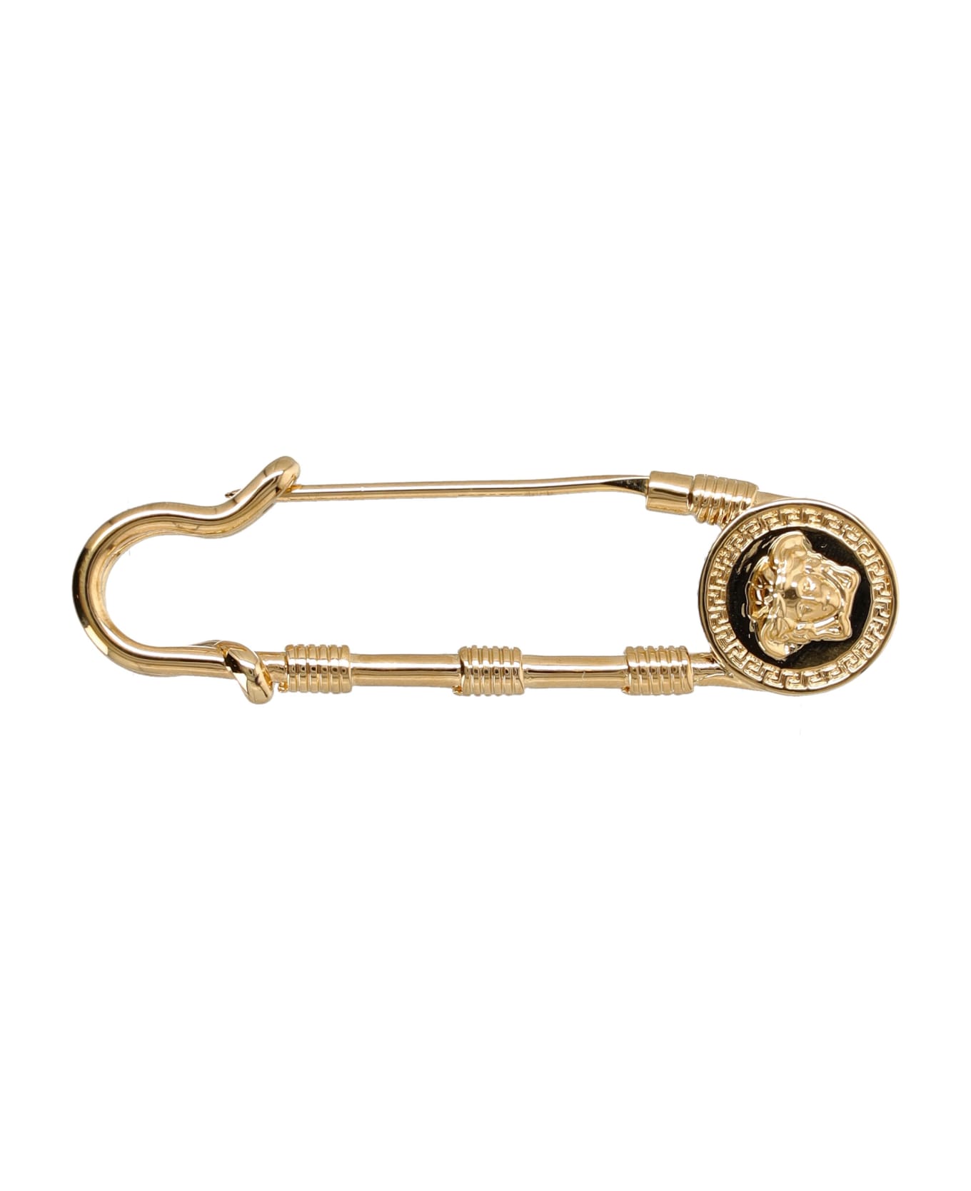 Versace Safety Pin Brooch - VERSACE GOLD