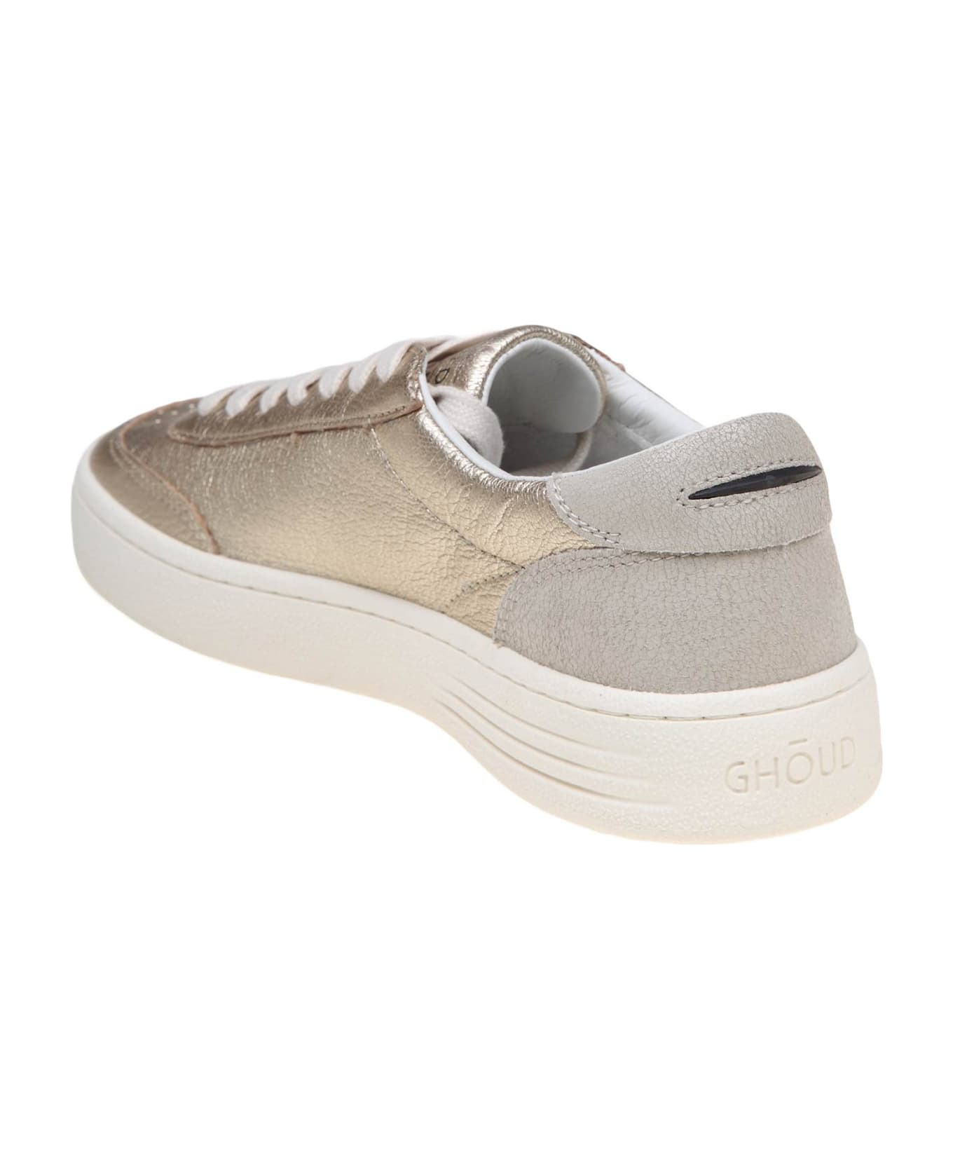 GHOUD Lido Low Sneakers In Platinum Color Leather - GOLD