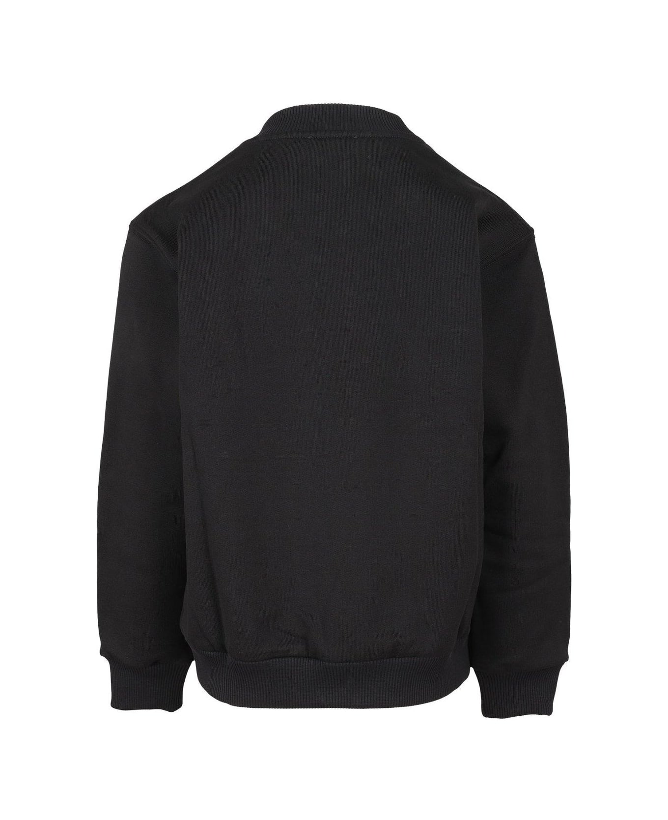 Dolce & Gabbana Logo Embroidered Crewneck Sweatshirt - BLACK