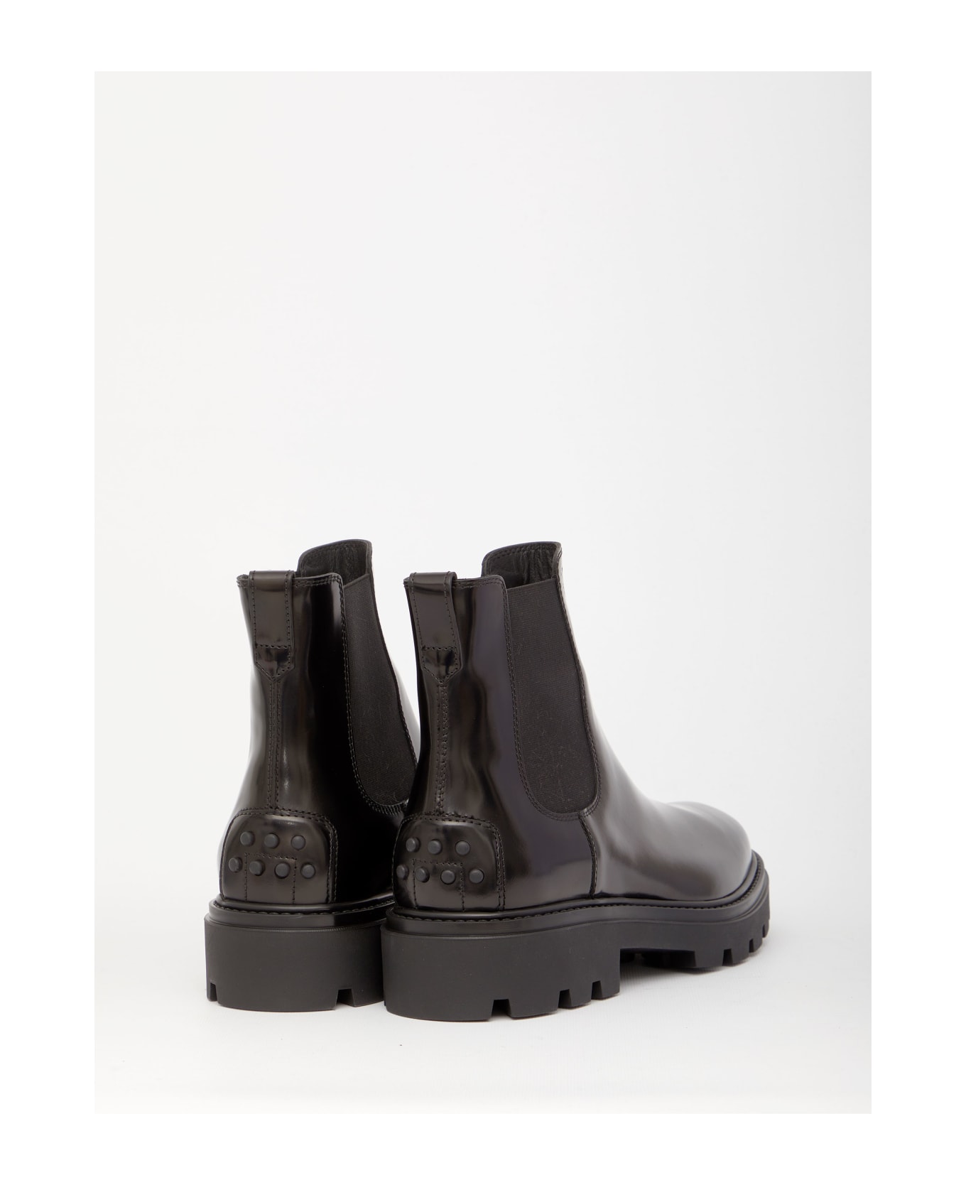 Tod's Black Leather Ankle Boots - Black