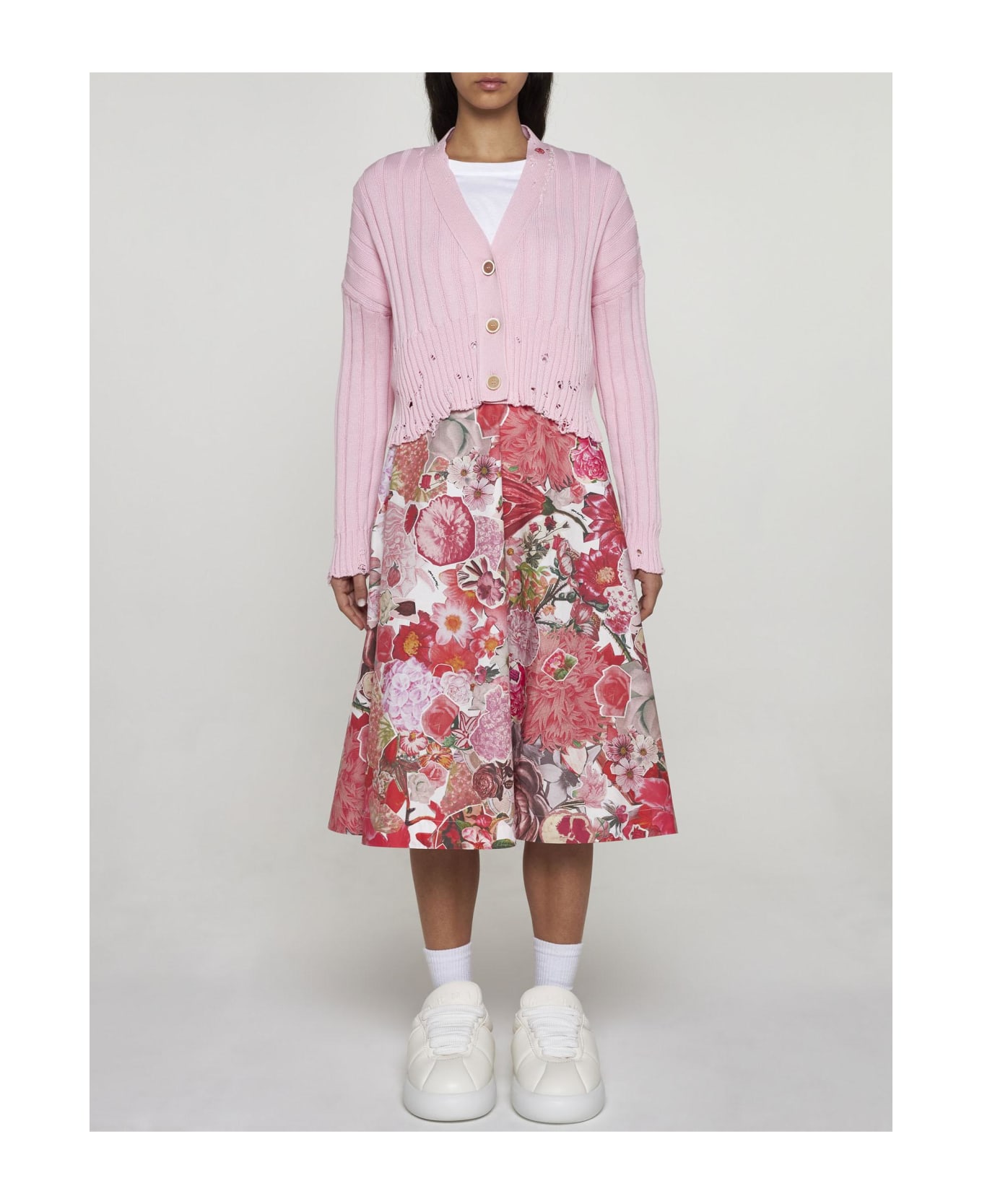 Marni ACCESSORIES Print Cotton Midi Skirt - MultiColour