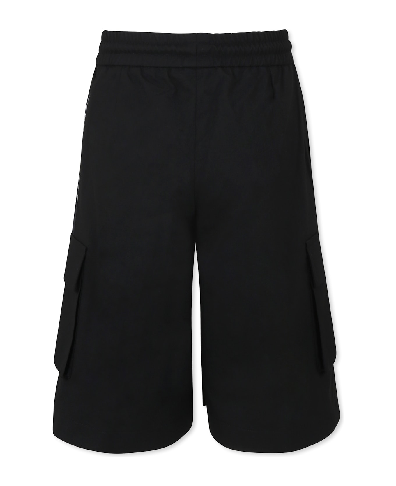 Little Marc Jacobs Black Shorts For Boy With Logo - Black