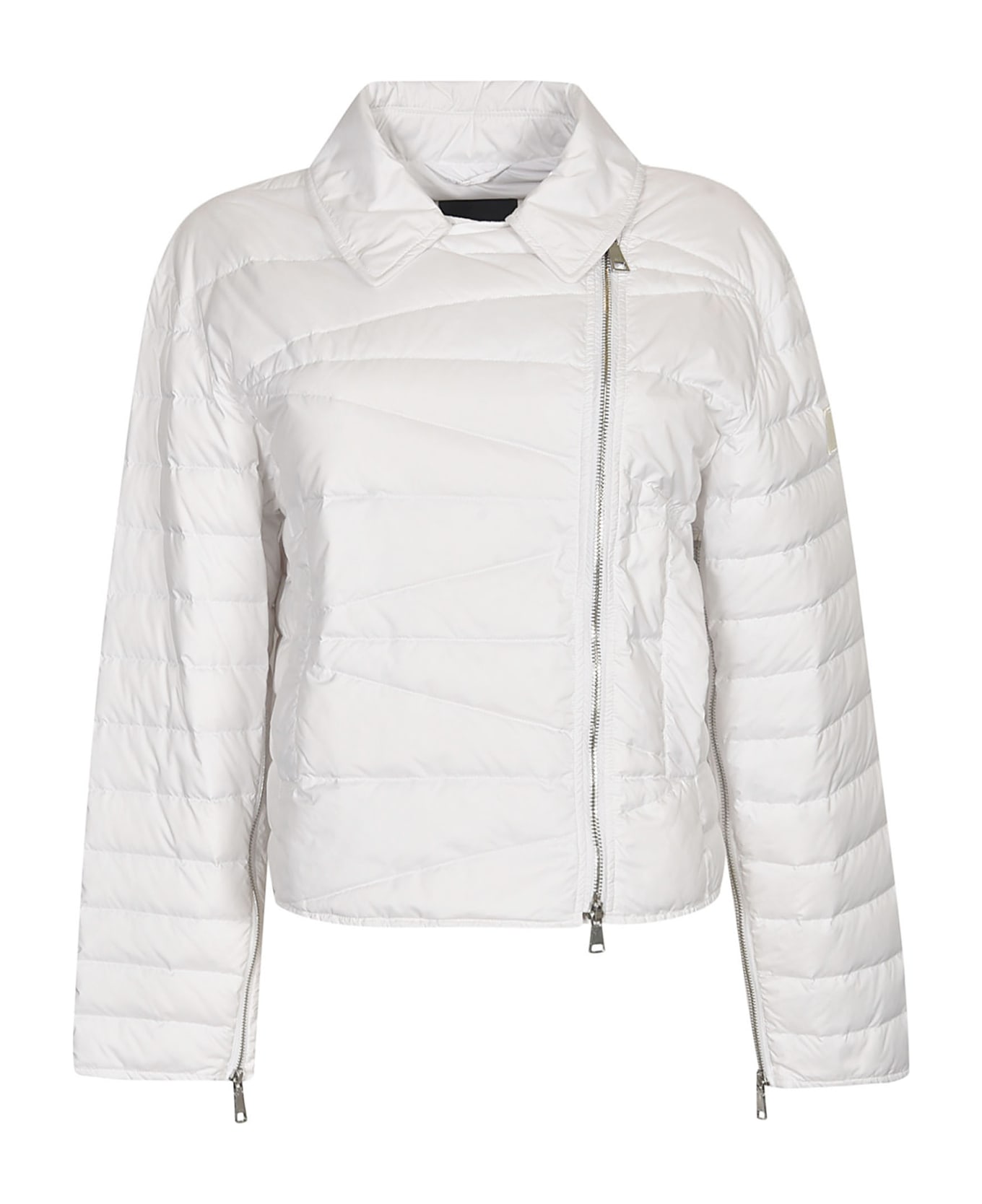 Add Regular Zipped Padded Jacket - White