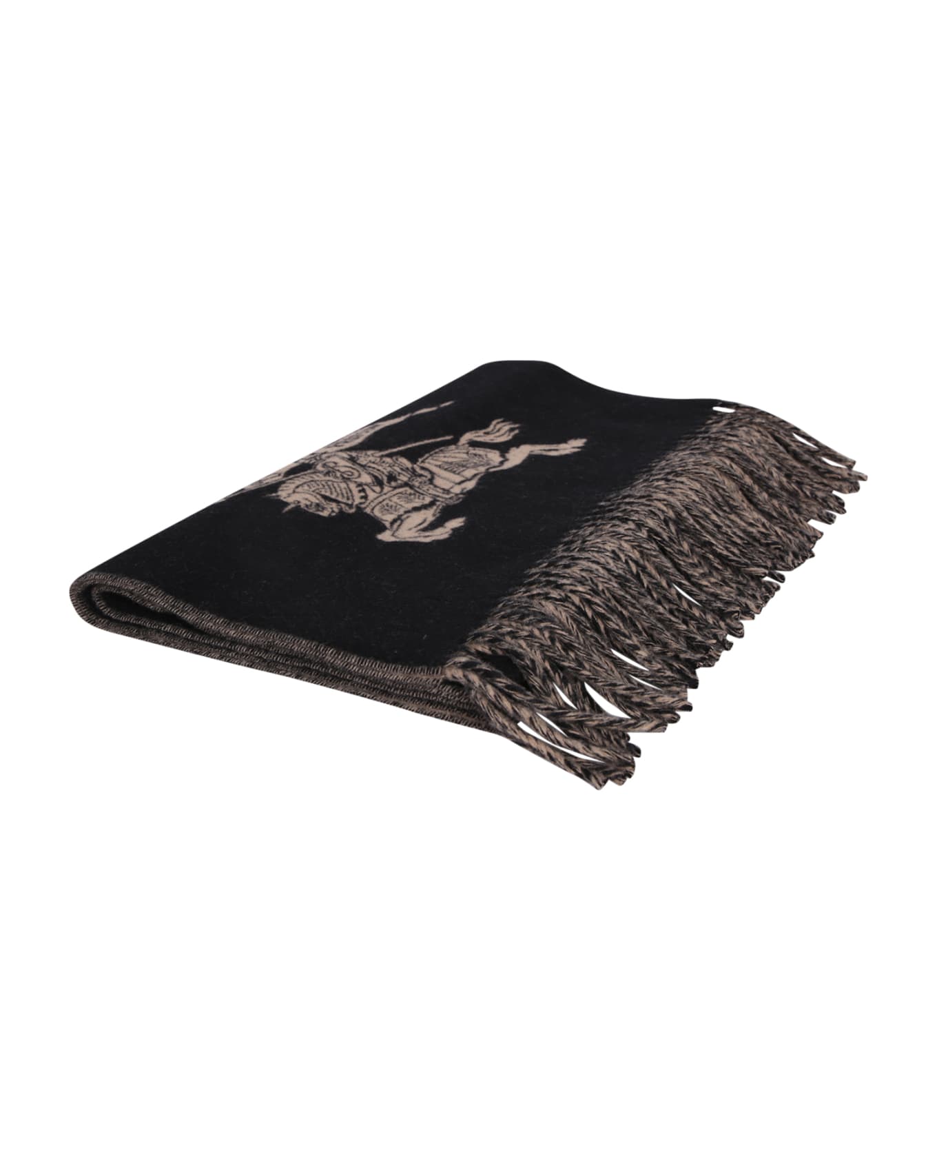 Burberry Black Cashmere Scarf - CAMELBLACK