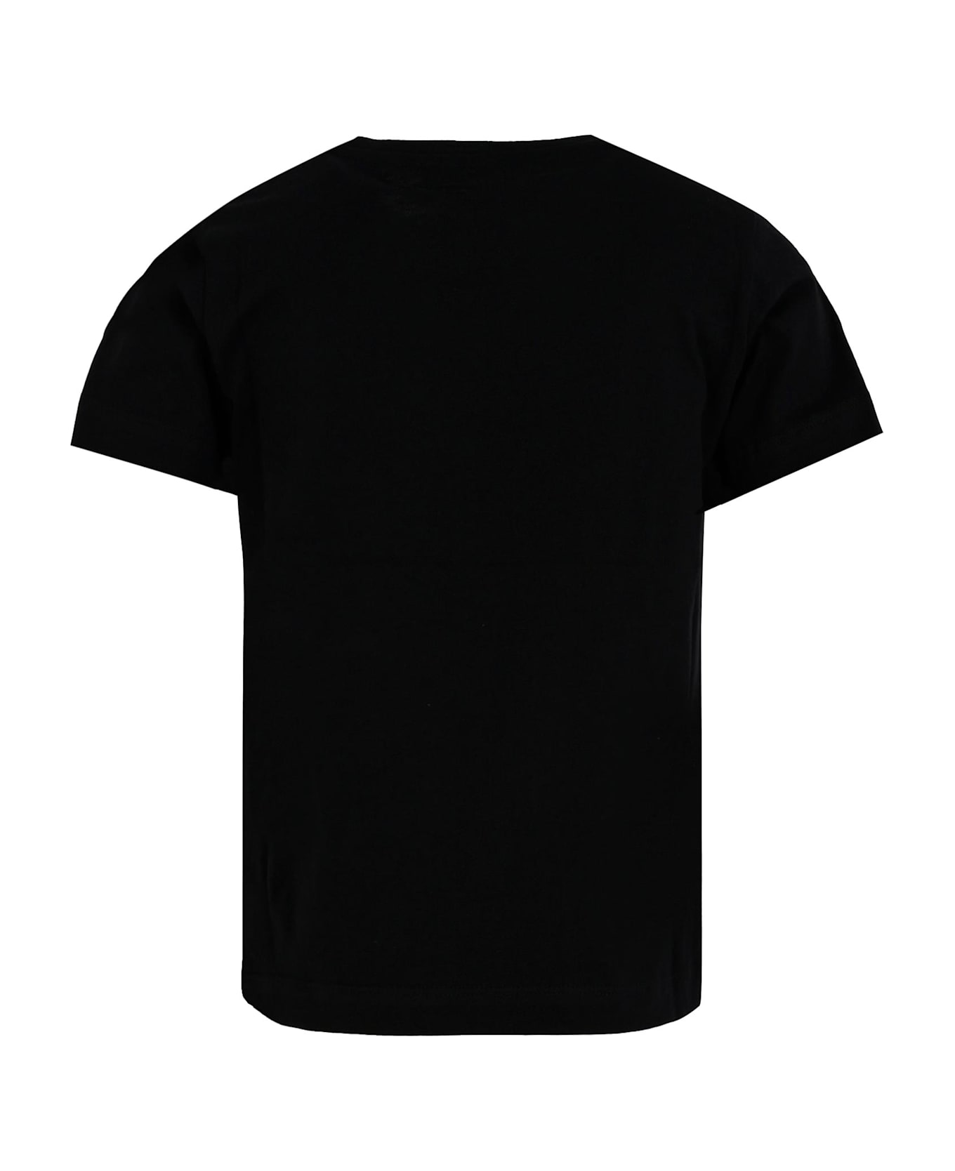 Balmain Black T-shirt For Kids With Logo - BLACK