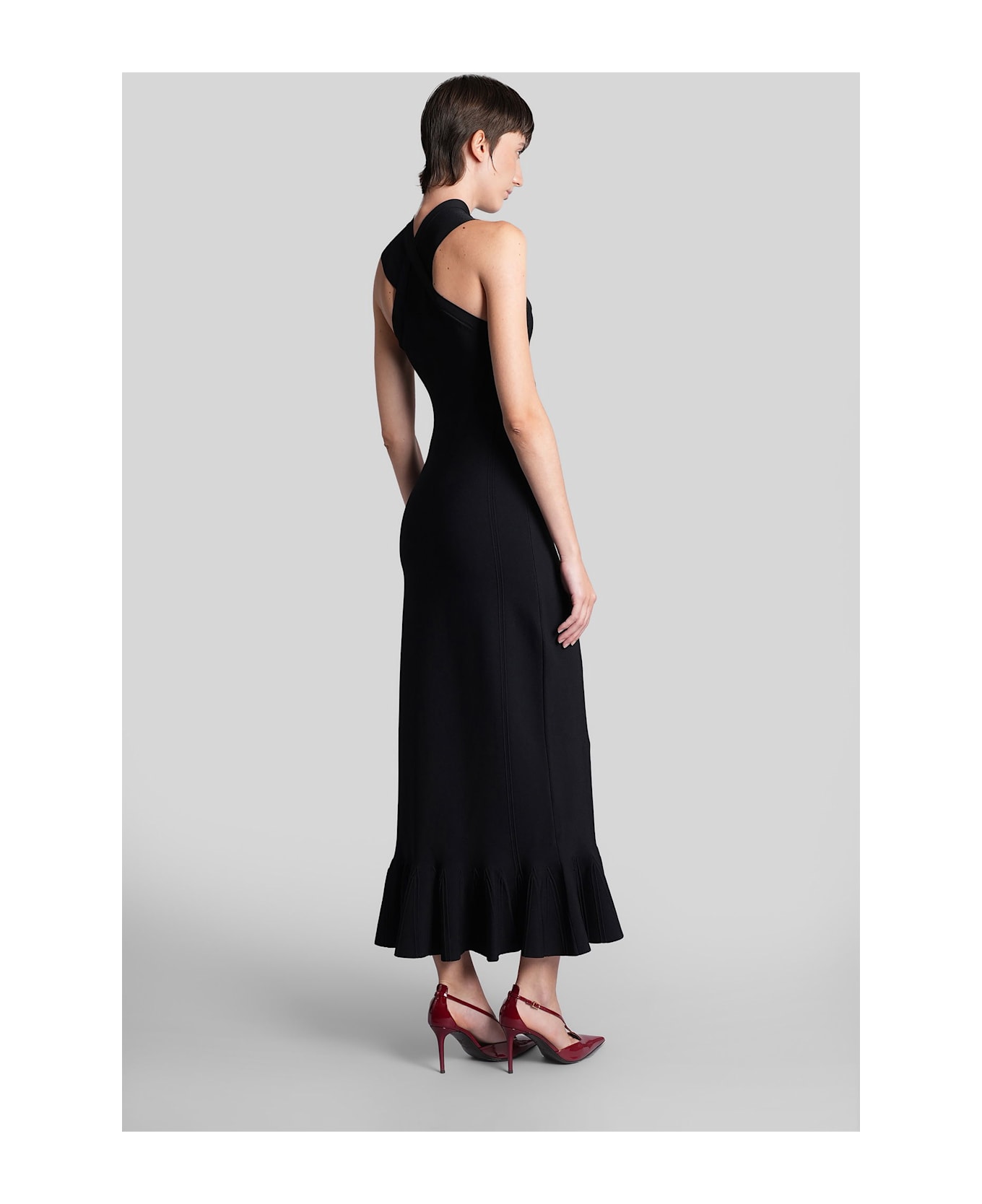 Lanvin Long Dress In Black Viscose - black