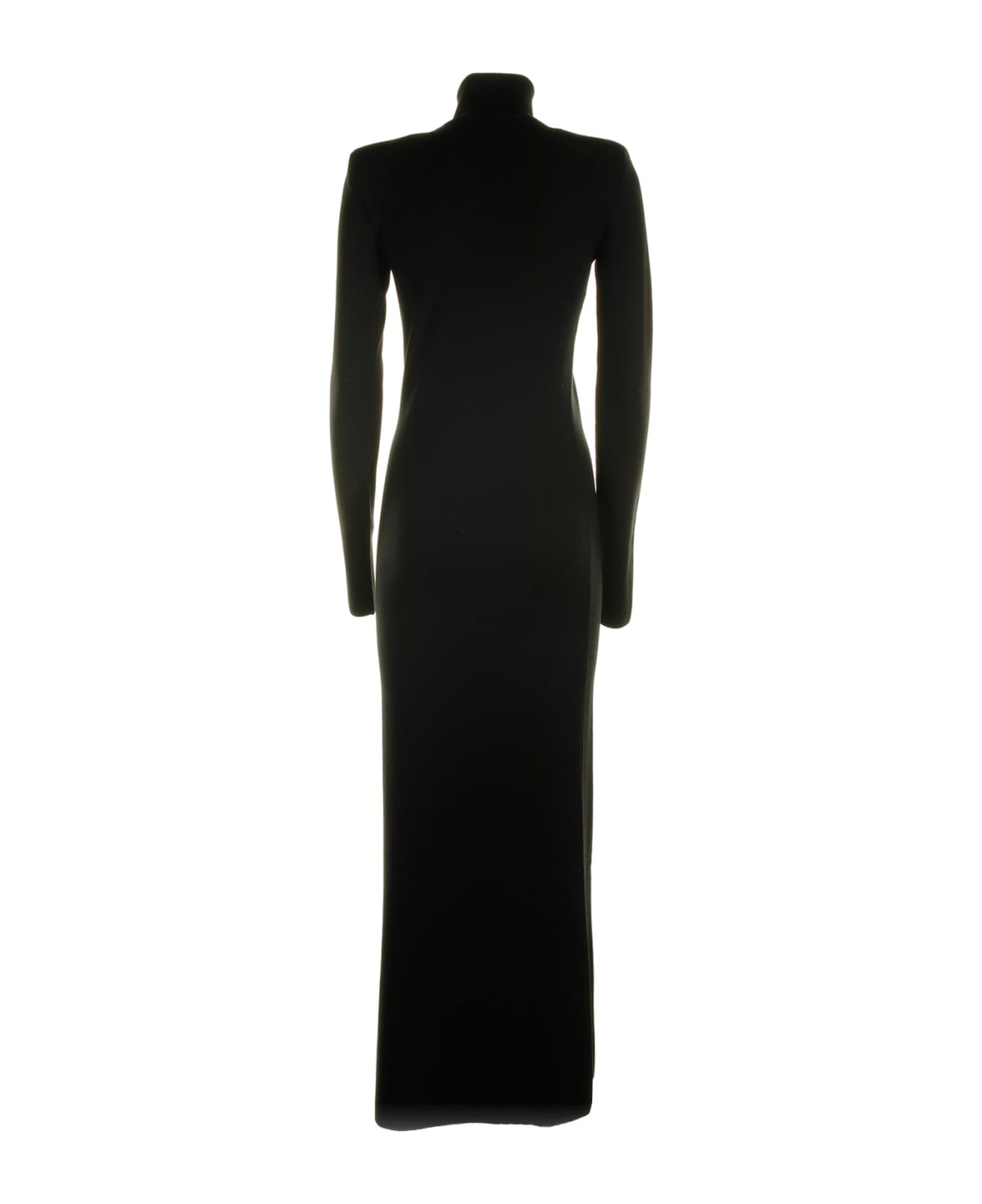 Saint Laurent Wool Turtleneck Dress - BLACK