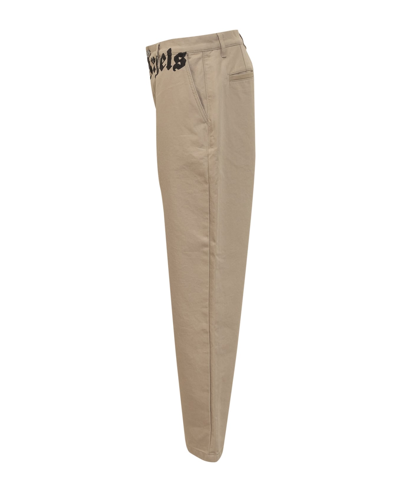 Palm Angels Chino Pants With Logo Branding - HAZELNUT OFF WHITE