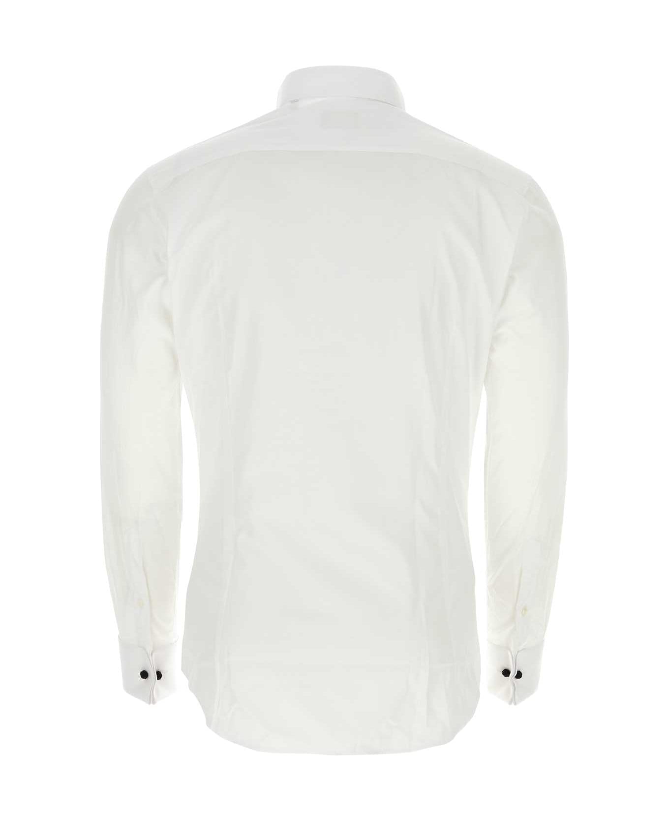 Giorgio Armani White Poplin Shirt - BRILLIANTWHITE
