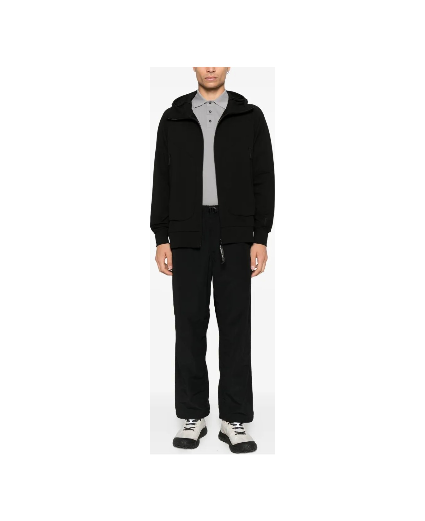 C.P. Company Sweatshirts Hooded Open - Black