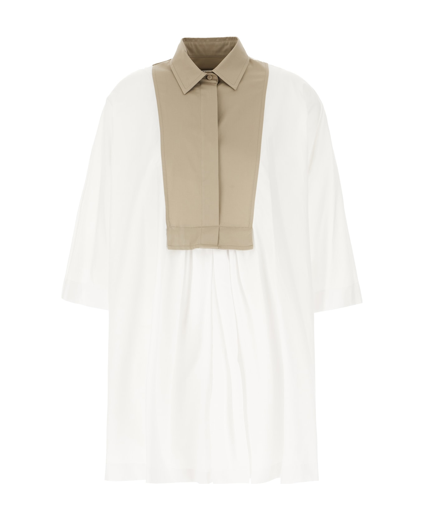 Max Mara White Poplin Tattico Shirt Dress - 001