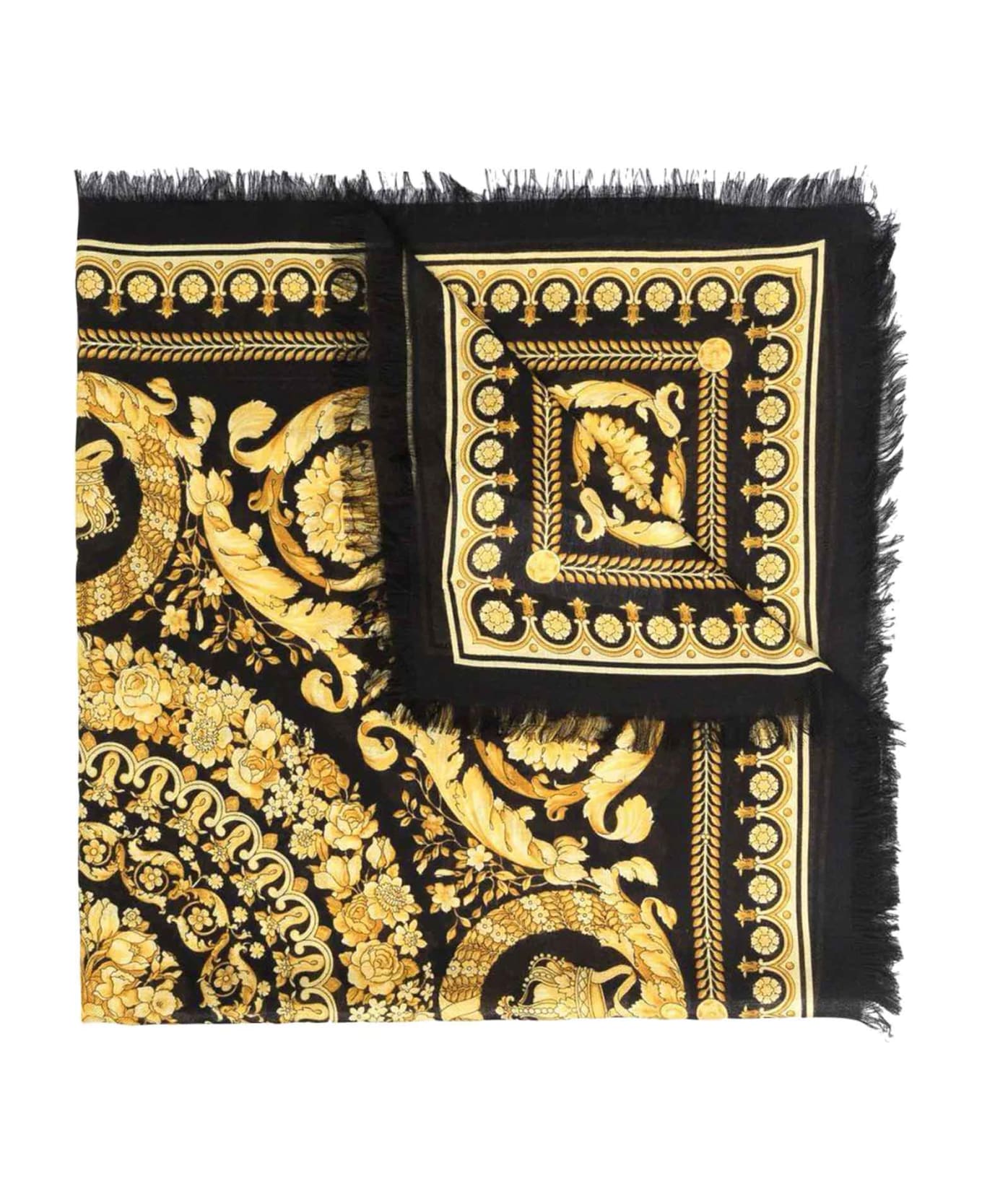 Versace Black And Gold Scarf Unisex Kids. - MULTICOLOR