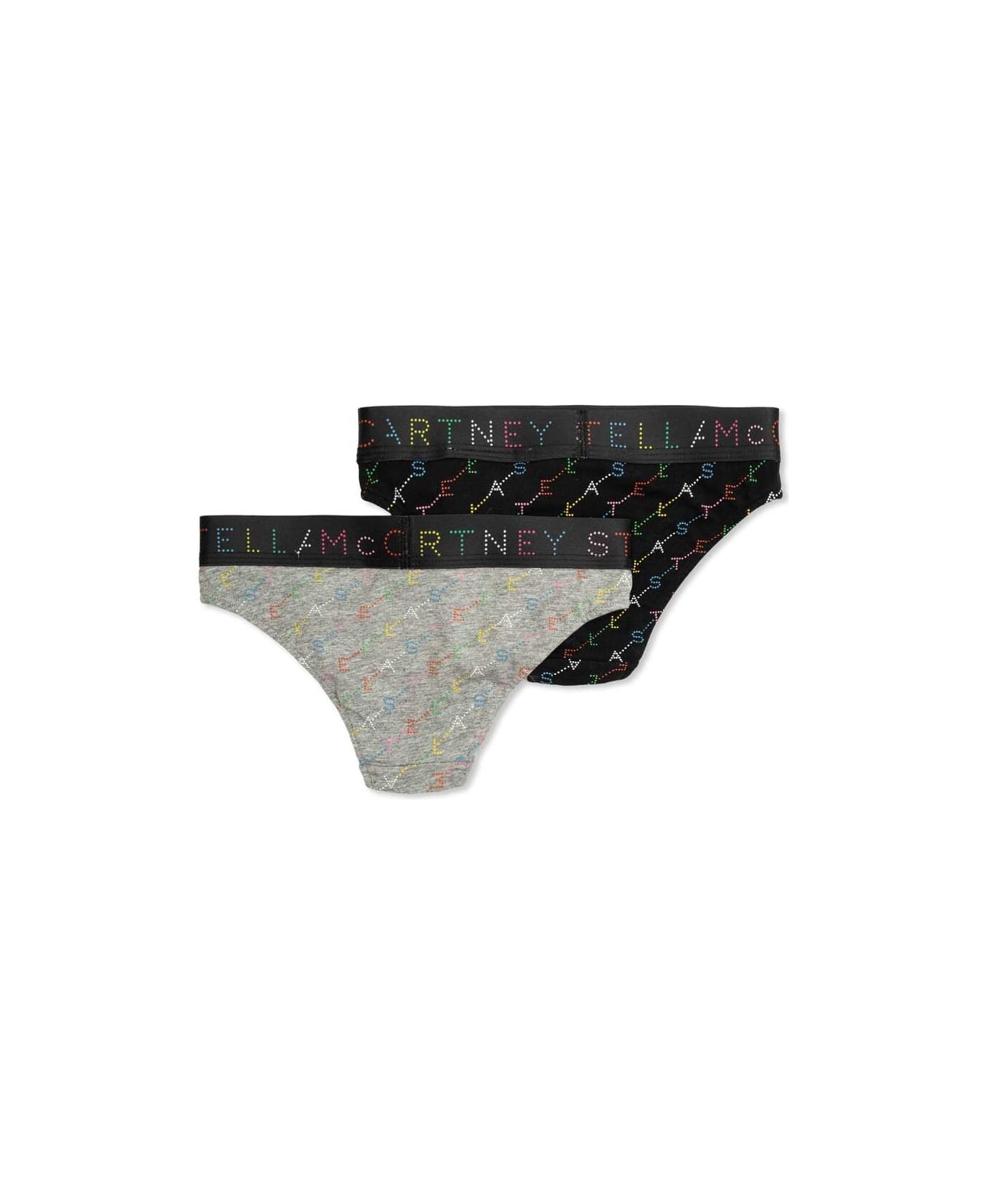 Stella McCartney Kids Set Of 2 Briefs With Logo Print - Grey