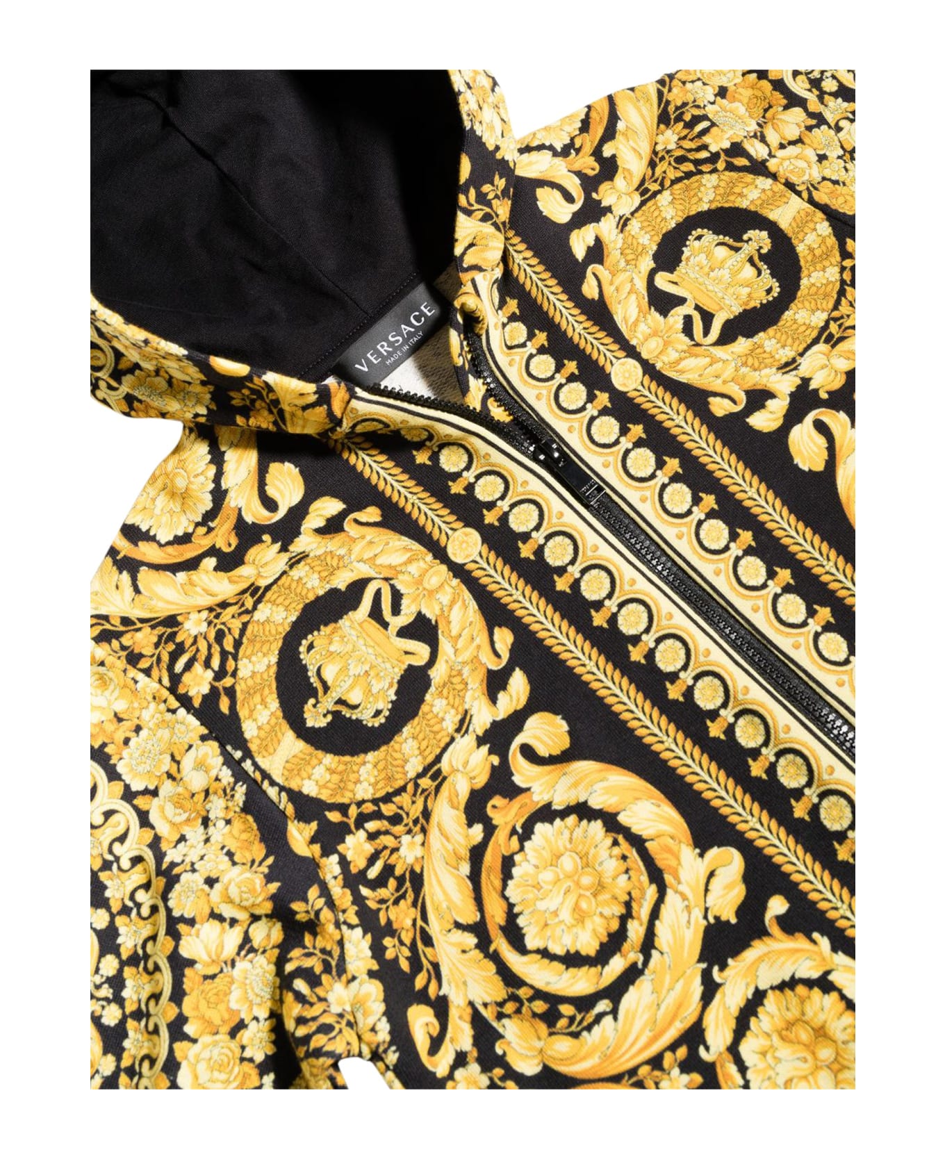 Versace Sweatshirt Zipper And Hood Baroque - MULTICOLOR