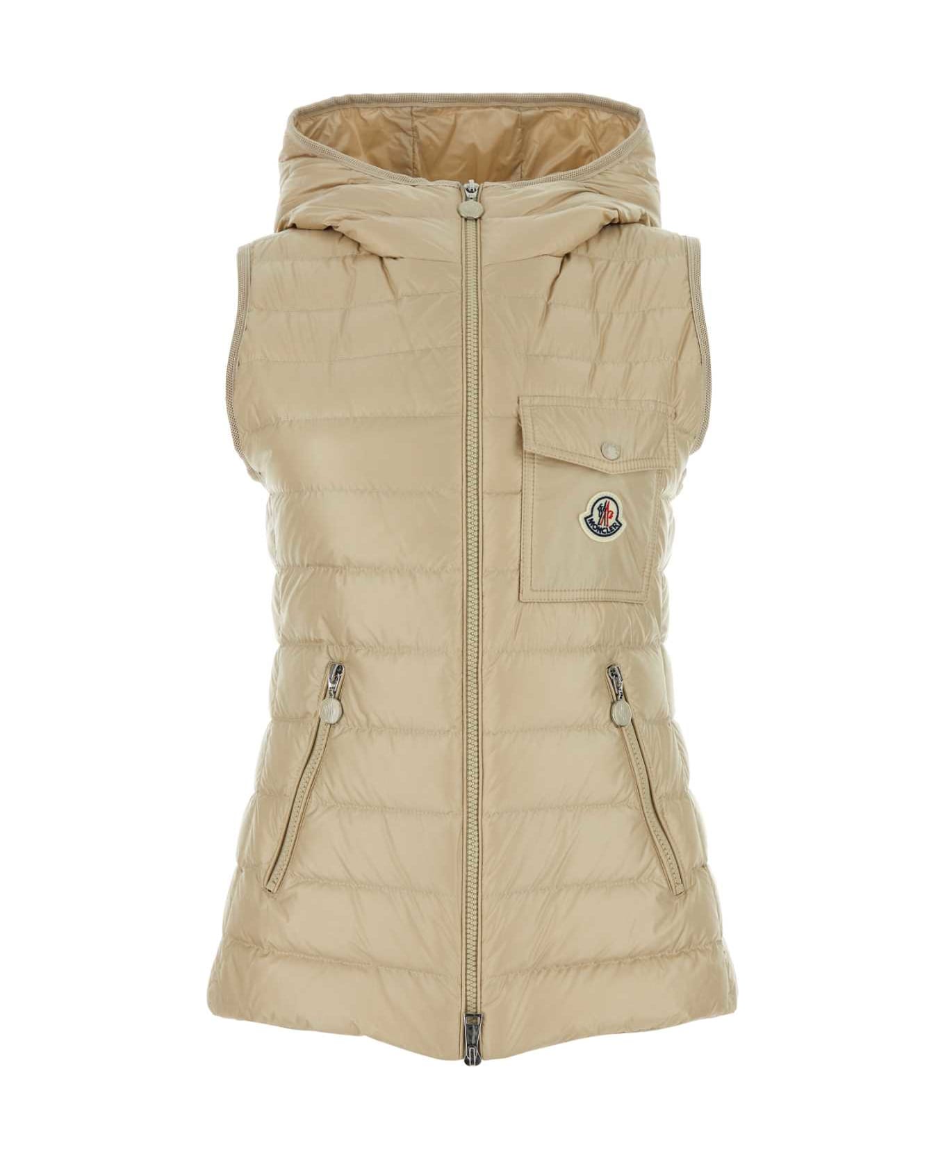 Moncler Sand Nylon Glygos Sleeveless Down Jacket - 200