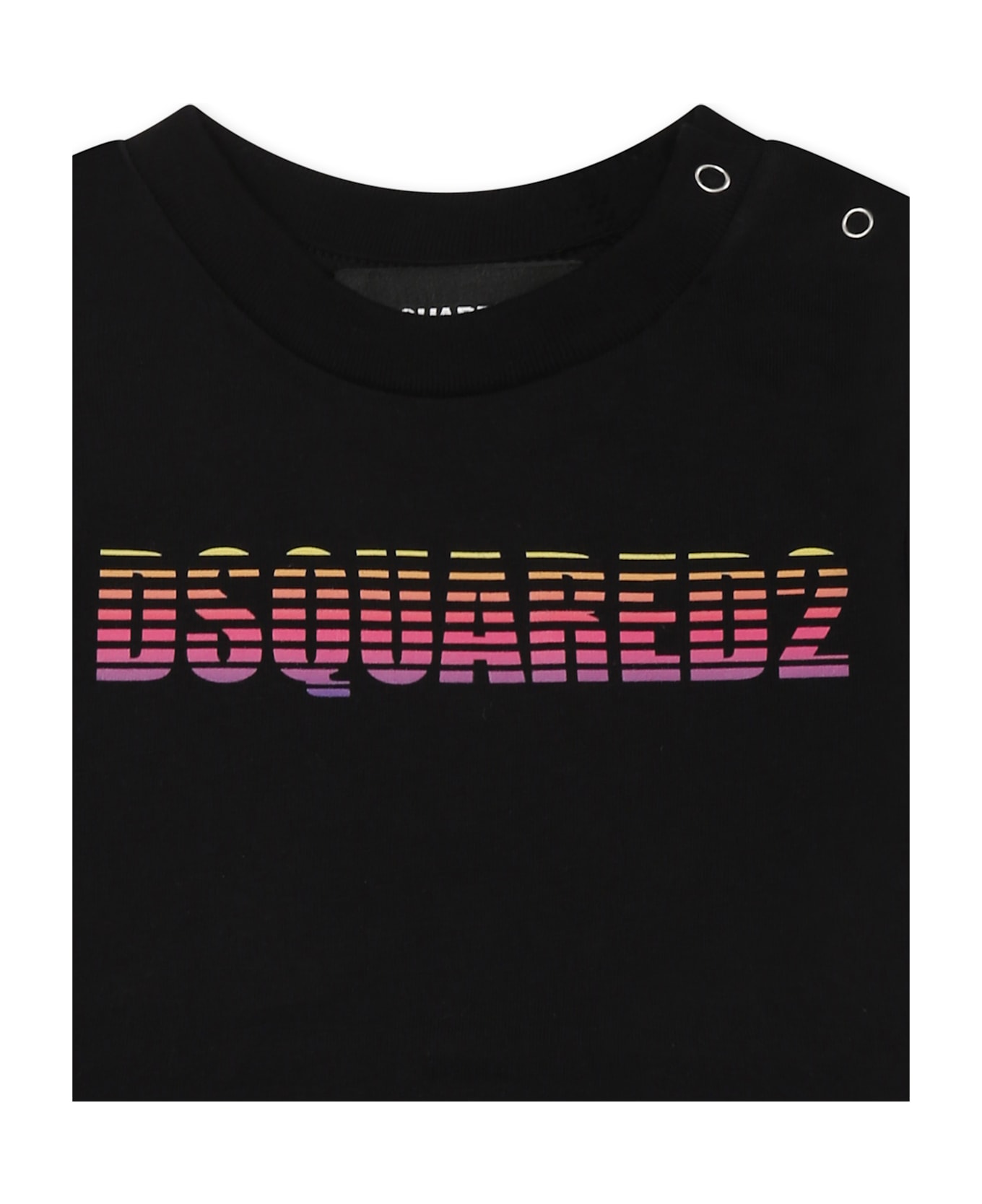 Dsquared2 Black T-shirt For Baby Boy With Logo - Black
