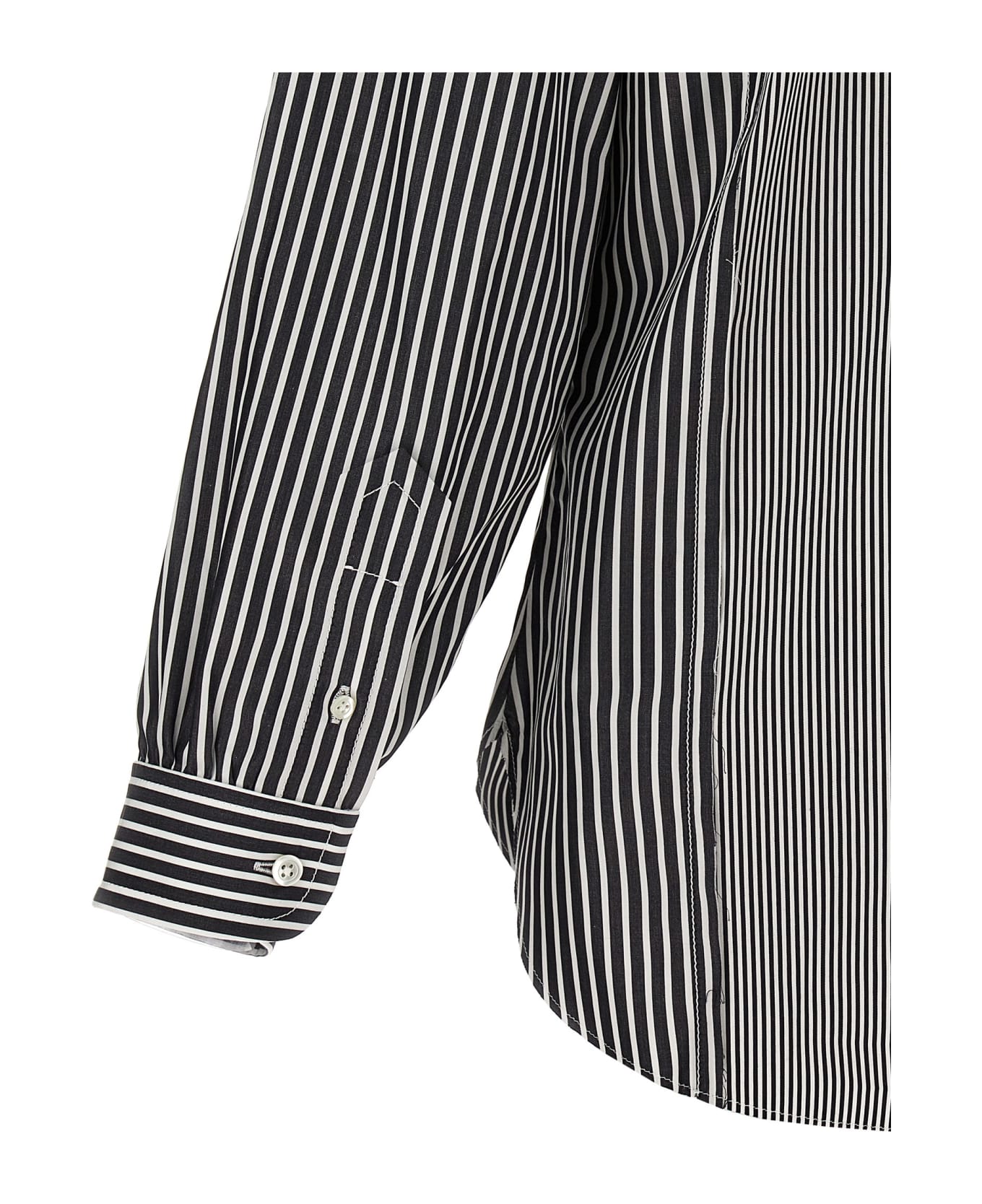 Maison Margiela Striped Cotton Shirt - White/Black