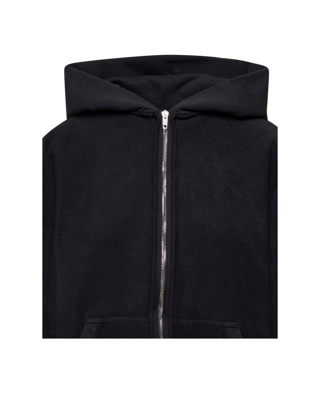 Balenciaga Logo Printed Zipped Hoodie - BLACK ジャケット
