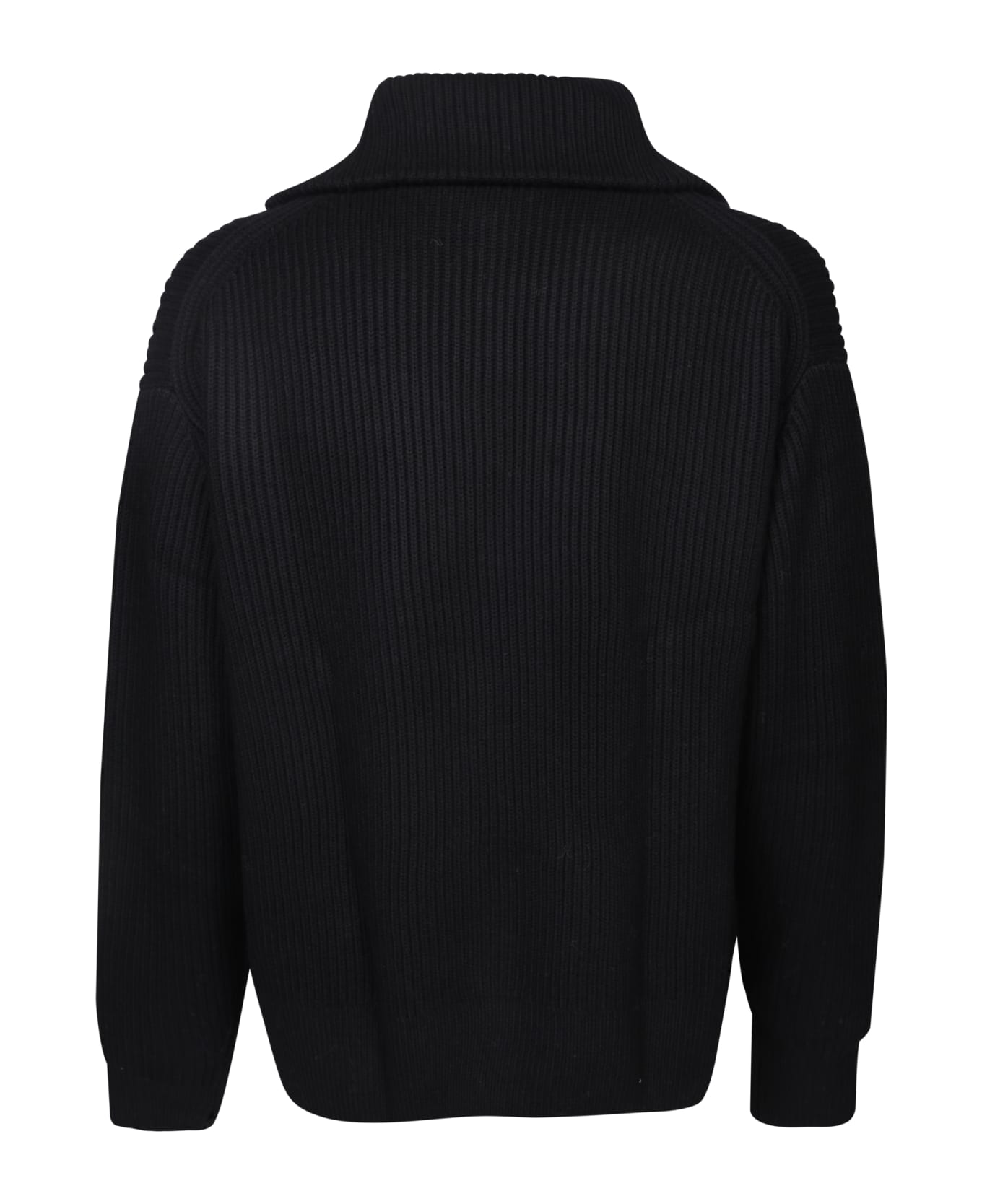 Studio Nicholson Bow Black Pullover Polo Shirt - Black