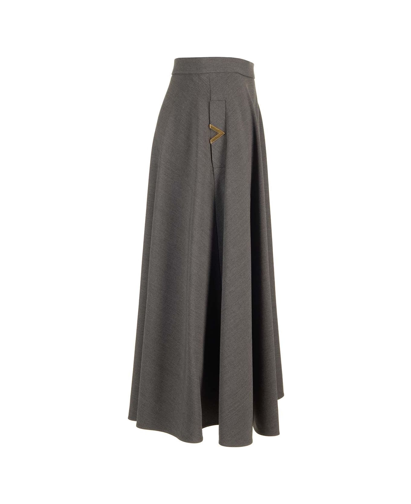 Valentino Skirt Active Gabardine Grey Melange - Grey