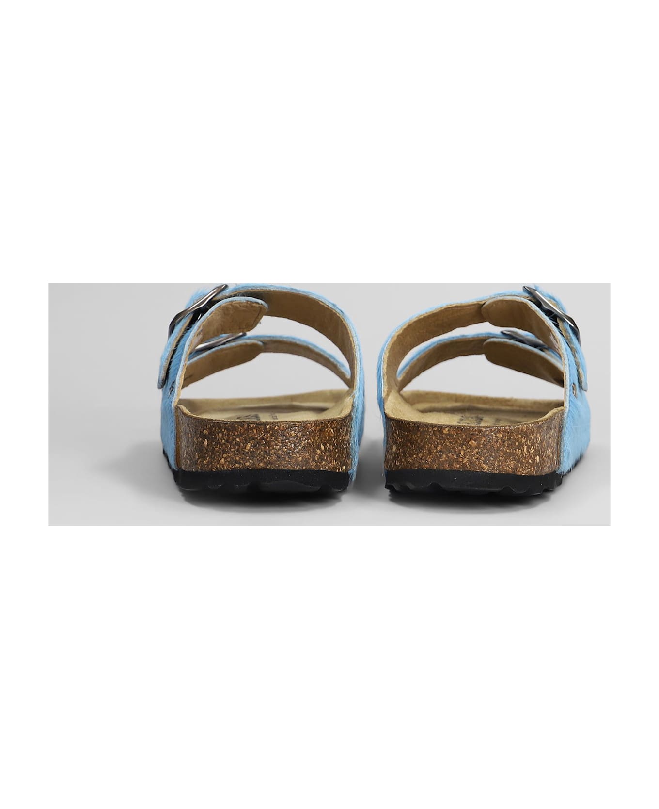 Cubanas Amalia Flats In Cyan Pony Skin - cyan